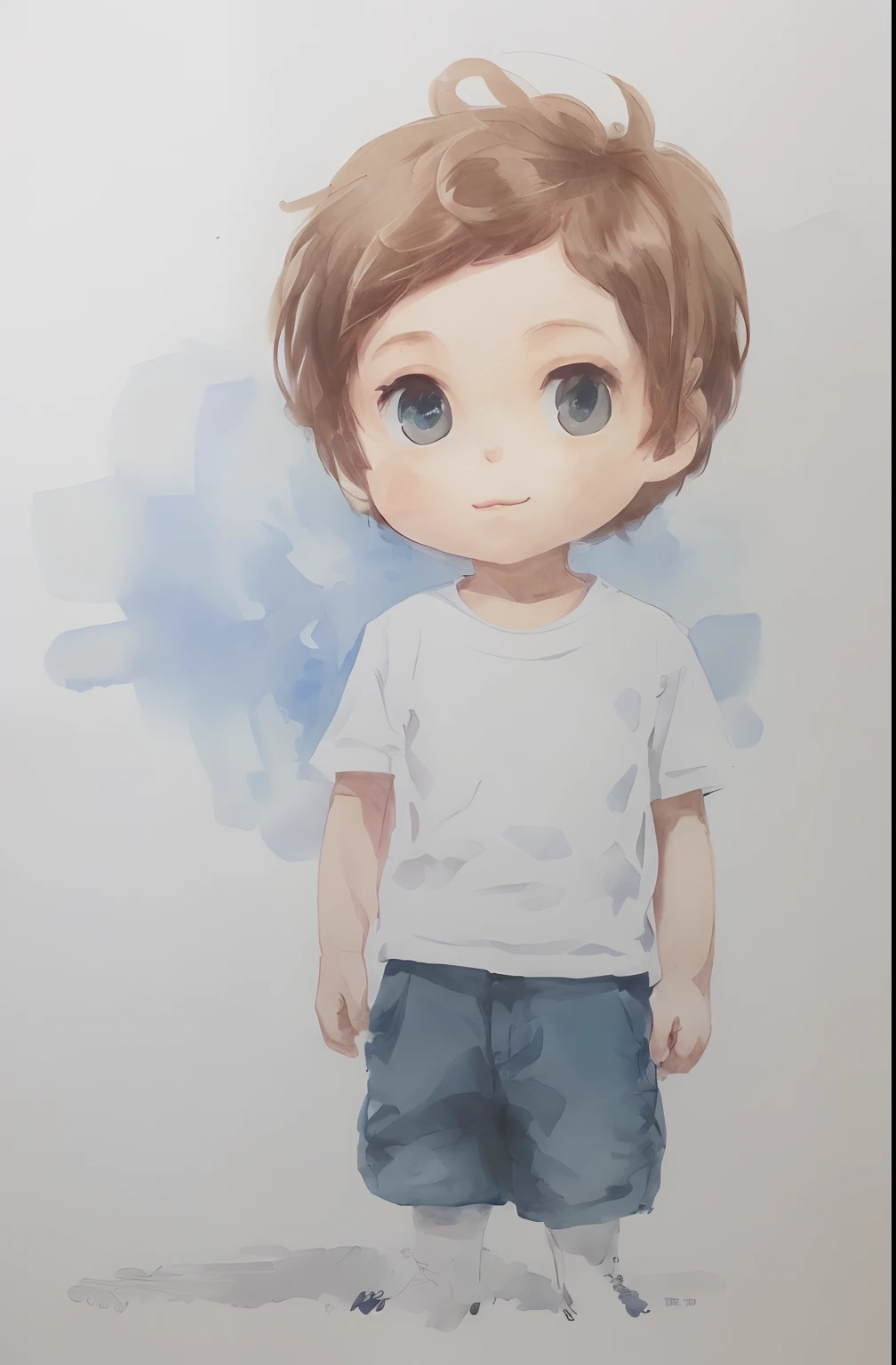 melhor qualidade, detalhes intrincados, 1boy, school_uniform, cabelo castanho, olhos pretos, chibi, fundo branco, fundo simples, contorno grosso, fundo simples, close up, bonito, emoji