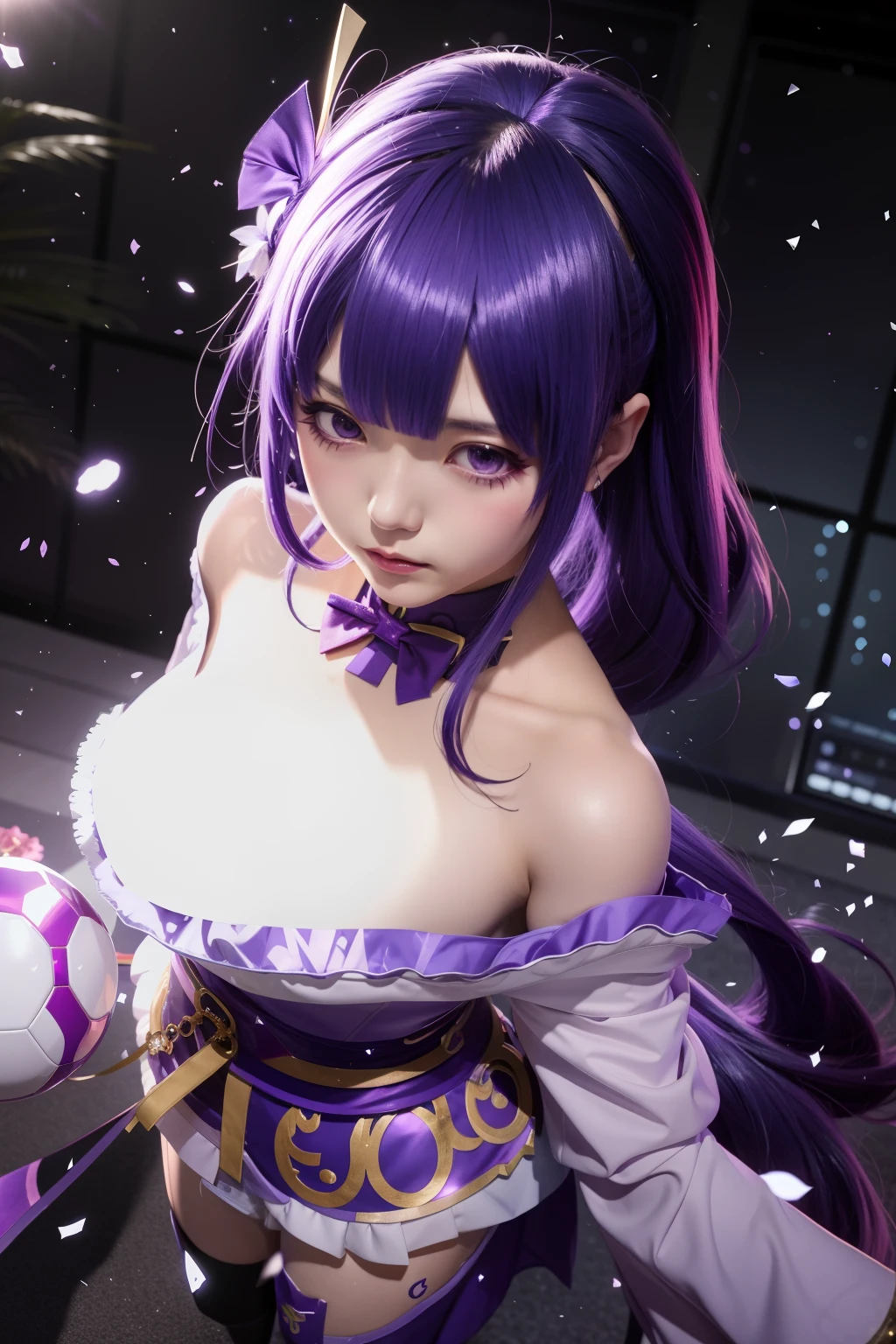 Anime girl with purple hair and purple dress holding a white ball, Ayaka Genshin impact, A scene from the《azur lane》videogame, Best anime 4k konachan wallpaper, ayaka game genshin impact, beautiful and seductive anime woman, seductive anime girls, Anime wallpaper 4 k, Anime wallpaper 4K, 4K anime wallpaper, Beautiful anime girl