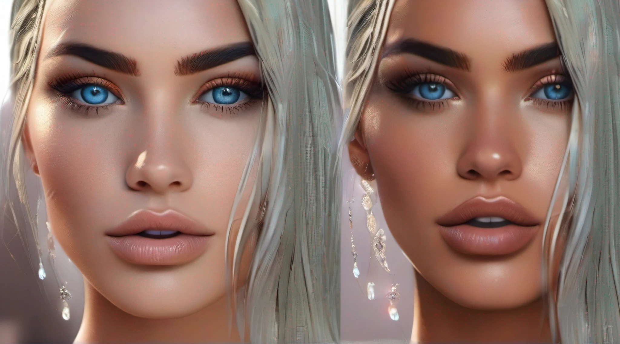 obra-prima, melhor qualidade, (ROSTO OLHANDO PARA CAMERA) ,SEM CABELOS NO ROSTO ATRIZ DE FILMES MEGAN FOX , bonita, retrato, olhos altamente detalhados,SOMBRANCELHAS DESENHADAS rosto altamente detalhado, olhos perfeitos,BOCA ESTRITAMENTE PERFEITA both eyes are the same, brilho, iridescente, global ilumination, luz suave, luz de sonho, pintura digital, 8k, ULTRA REALISTA CGI extremamente detalhado, 8K extremamente detalhado