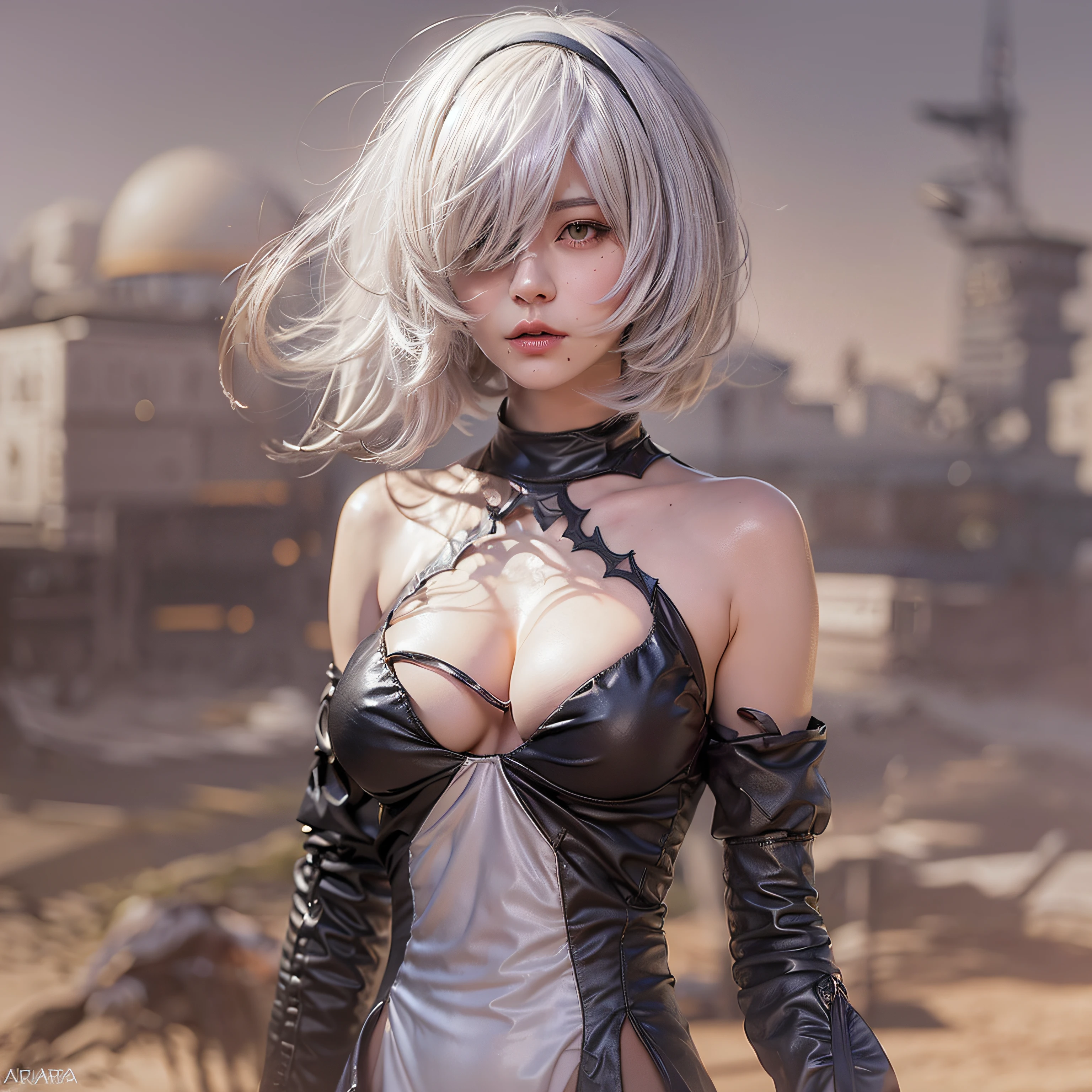 2b nier automata, ((Unidad Yorha no 2 tipo B)), Asuka Langley Shikinamy, ((evangelion)), en tela transparente, (((blue eyes))), (((DeepVnecklineslipdress))), 1 girl, (pechos grandes:1.27), Enorme areola ,(((deslizamiento de areola))),((areolas hinchadas)),((Sideboob)),(((cuello))), Chica Yorha, beautiful woman, Mujer preciosa, hermosa joven, 2b nier automata, ((Unidad Yorha no 2 tipo B)) Chica con pelo largo, Cara joven adorable, female idol portrait, Peinado desordenado, ((Walking through a desert city)), ulzzang, ulzzang-6500-v1.1, pureerosface_v1, maquillaje coreano popular, maquillaje popular de Corea del Sur, con el pelo largo, (8k, Foto RAW, La mejor calidad, Obra maestra: 1.45), (NSFW:1.35)