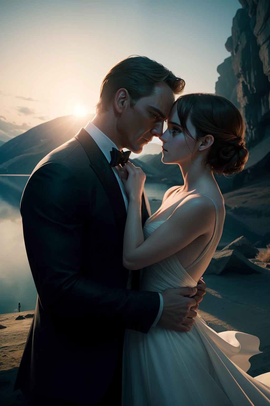 "Emma Watson and James Bond in a thrilling action-packed adventure, capturing the perfect balance of elegance and excitement, with breathtaking visuals and exceptional cinematography."