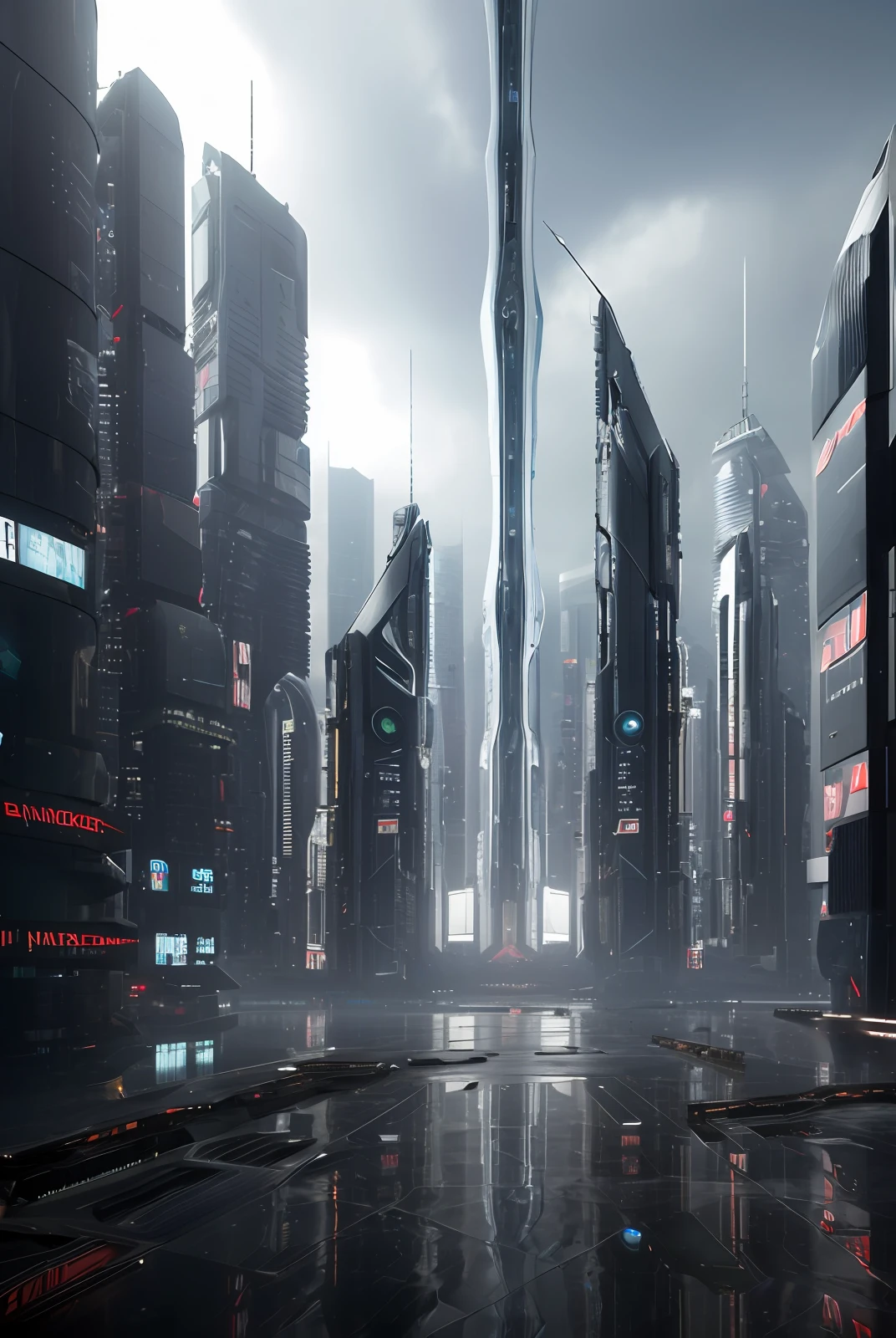 ((masterpiece, best quality)), 8k, modern architecture style, photo realistic, hyper detailed photo, clean sky, ruined city, cyberpunk,rain