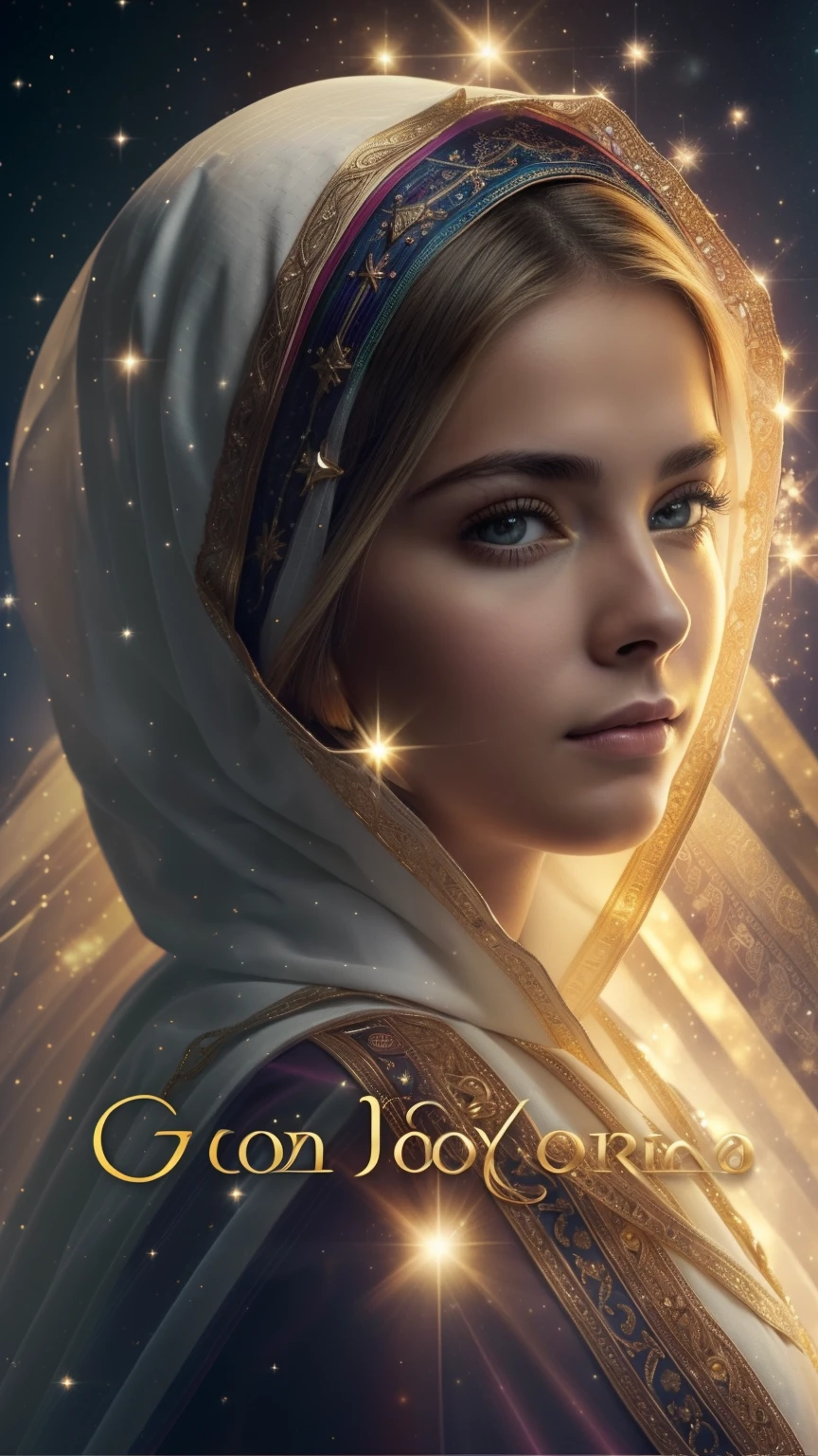 ((Blessed Virgin Mary. 19 years old))) ((( Con una cara seria y piadosa. Con una mirada dulce y tierna))) (obra maestra, calidad superior, mejor calidad, arte oficial, beautiful and aesthetic: 1.2), (1girl), extremadamente detallado, (Arte fractal: 1.3), colorido, highest detailed, Cara perfecta, parte superior del cuerpo, HDR, (orando: 1.3), (golden lines of white coat: 1.2), galaxia, (rayas de luz), eye-catching visuals, (dynamic stripes, senderos luminosos: 1.2), colores vibrantes,