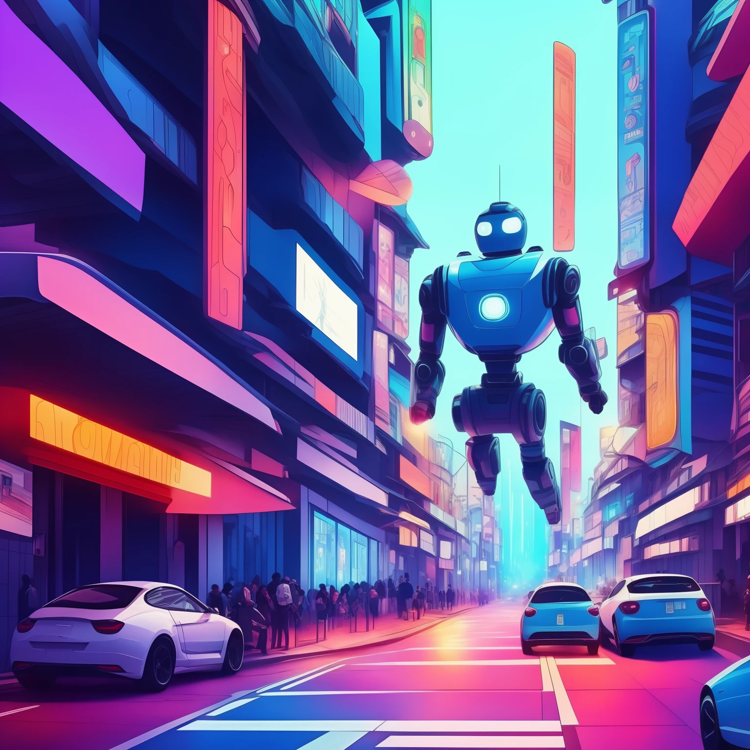wallpaper con tematica robotica sin ningun tipo de personaje, colores pastel.