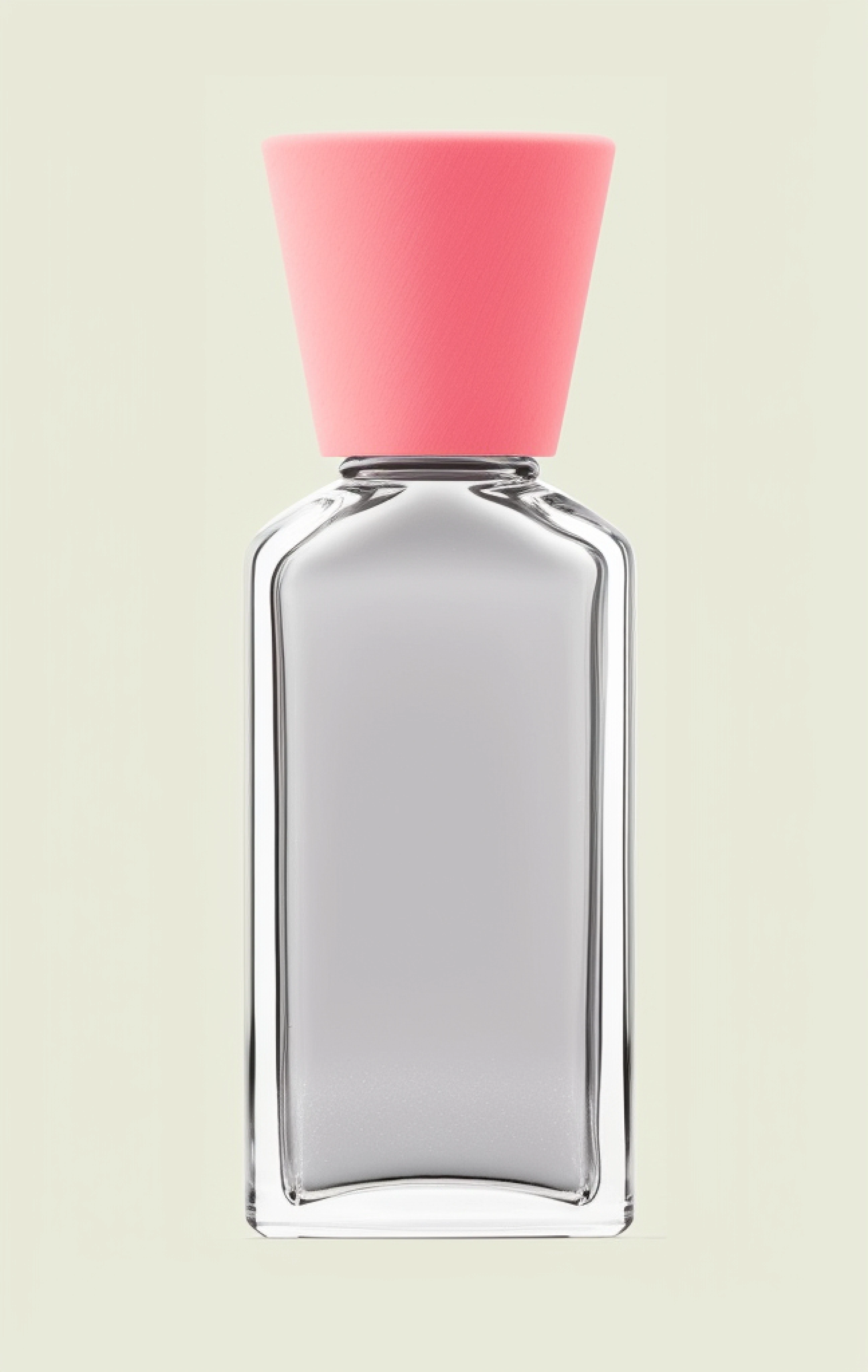 There is a perfume bottle with a pink top on a white background, frasco de perfume, Karim Rashid, garrafa, carregando um frasco de perfume, garrafa de vidro, perfume, 2 0 1 1, 2011, ela, 2012, 2 0 1 2, Directed by: Anita Malfatti, 2010, 2 0 1 0, chiclete