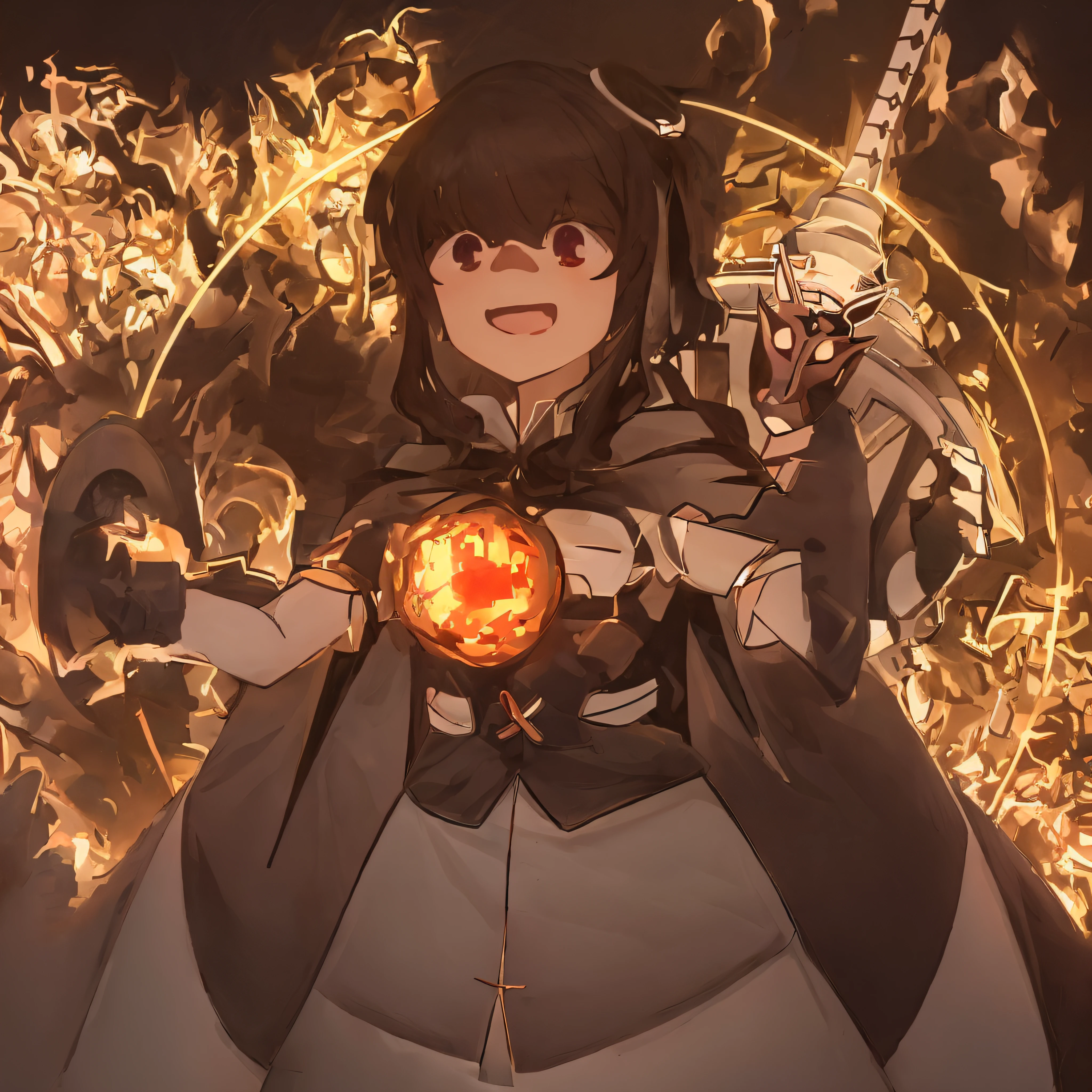 Close-up of a person, Holding a fireball in front of the fire, The Powers of Blue Fire, shalltear from overlord, albedo from the anime overlord, Konosuba anime style, style anime, As fate/stay night, Konosuba, she has fire powers, Epic anime about tuff luck, magical girl anime mahou shojo