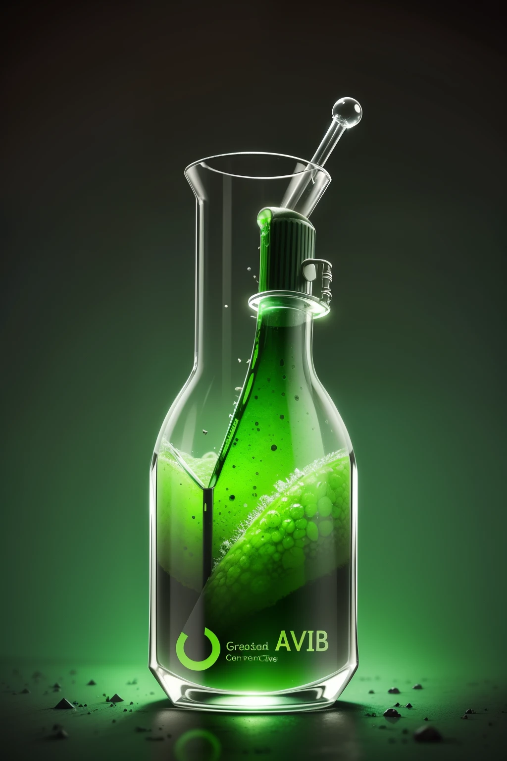 a green virus in a test tube