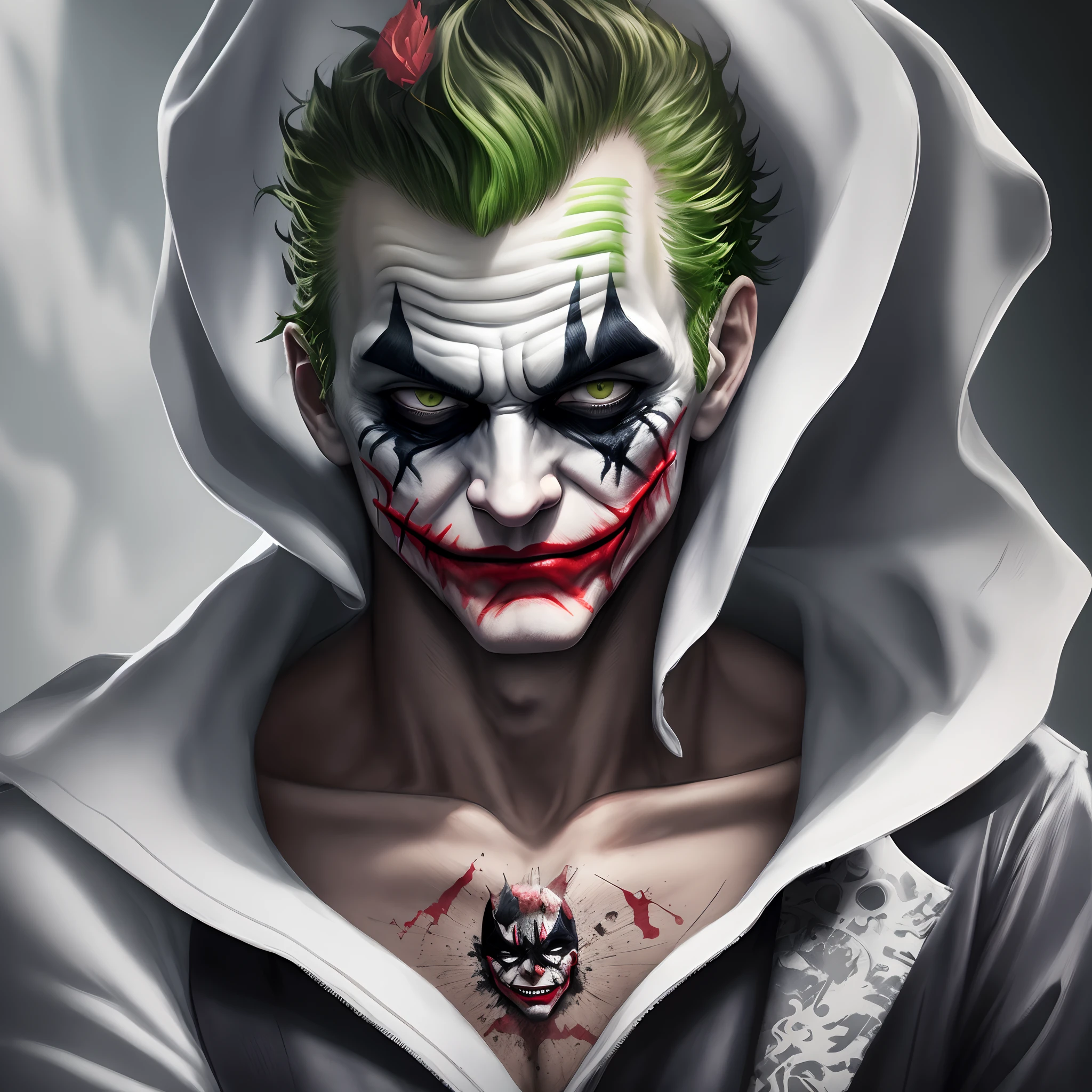 Create an image of the joker with traces of the sukuna the king of curses