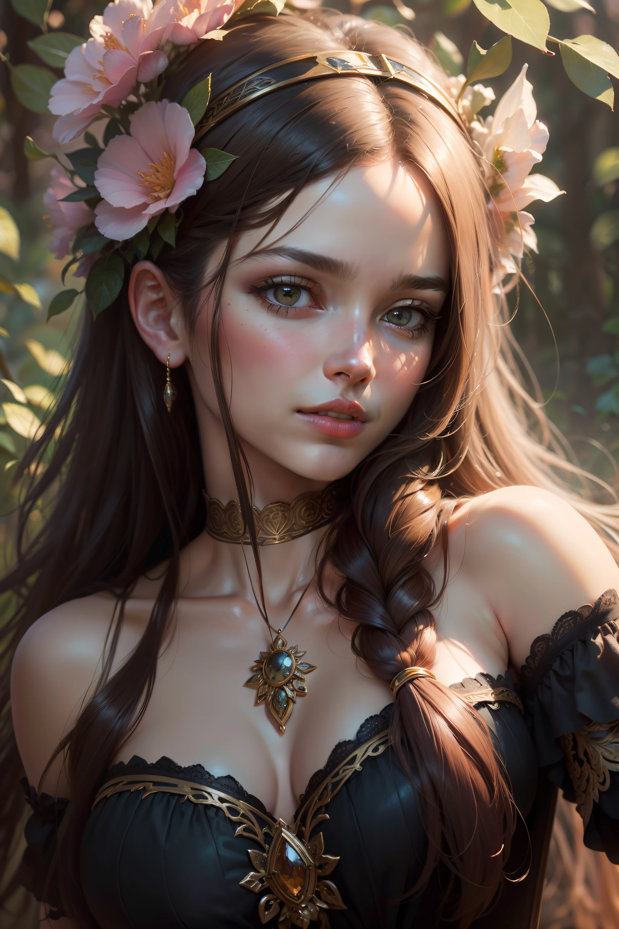 ((amazing quality, award winning, intricately detailed, ultra realistic, extremely detailed 8K)), 
((oil painting by Henry Asencio)) portrait of fairy, 
floral headband, faded art