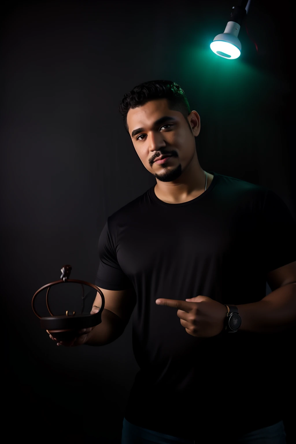 homem de camisa preta segurando um pretzel de chocolate, homem com coroa, contra fundo escuro, em um fundo escuro, com uma coroa, Directed by: Adam St. Peter's, usando coroa, shot at dark with studio lights, retrato promocional, Foto de um ensaio promocional, Tirado com Canon 5D MK4, Streamer do Twitch / Jogador Ludwig, Parecendo um rei da Serie de game of thrones