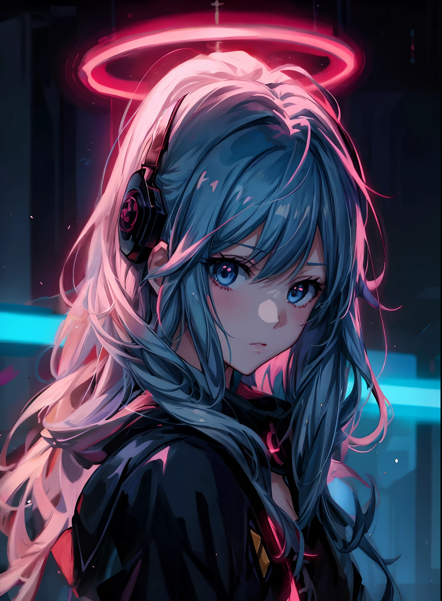 anime girl with angel halo and rose hair, anime style 4 k, best anime 4k konachan wallpaper, nightcore, cyberpunk anime girl, anime art wallpaper 4 k, 4k anime wallpaper, anime art wallpaper 4k, anime wallpaper 4 k, anime wallpaper 4k, anime art wallpaper 8 k, digital cyberpunk anime art, cyberpunk anime girl in hoodie