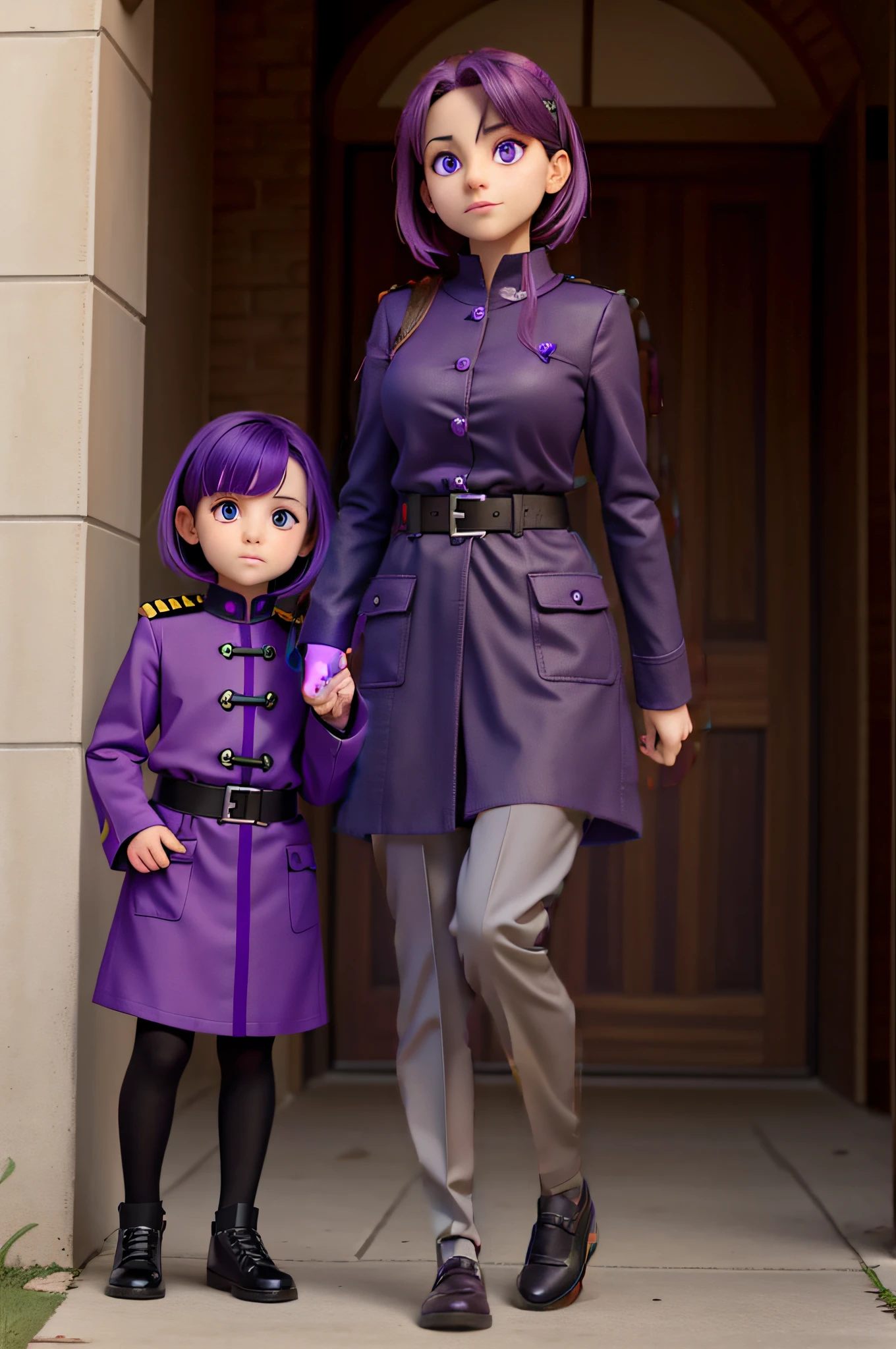 outfit change to dark black sci-fi military uniform