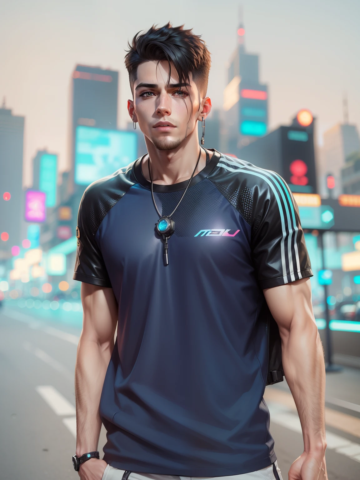 Change background cyberpunk handsome boy realistic face, 8k quality