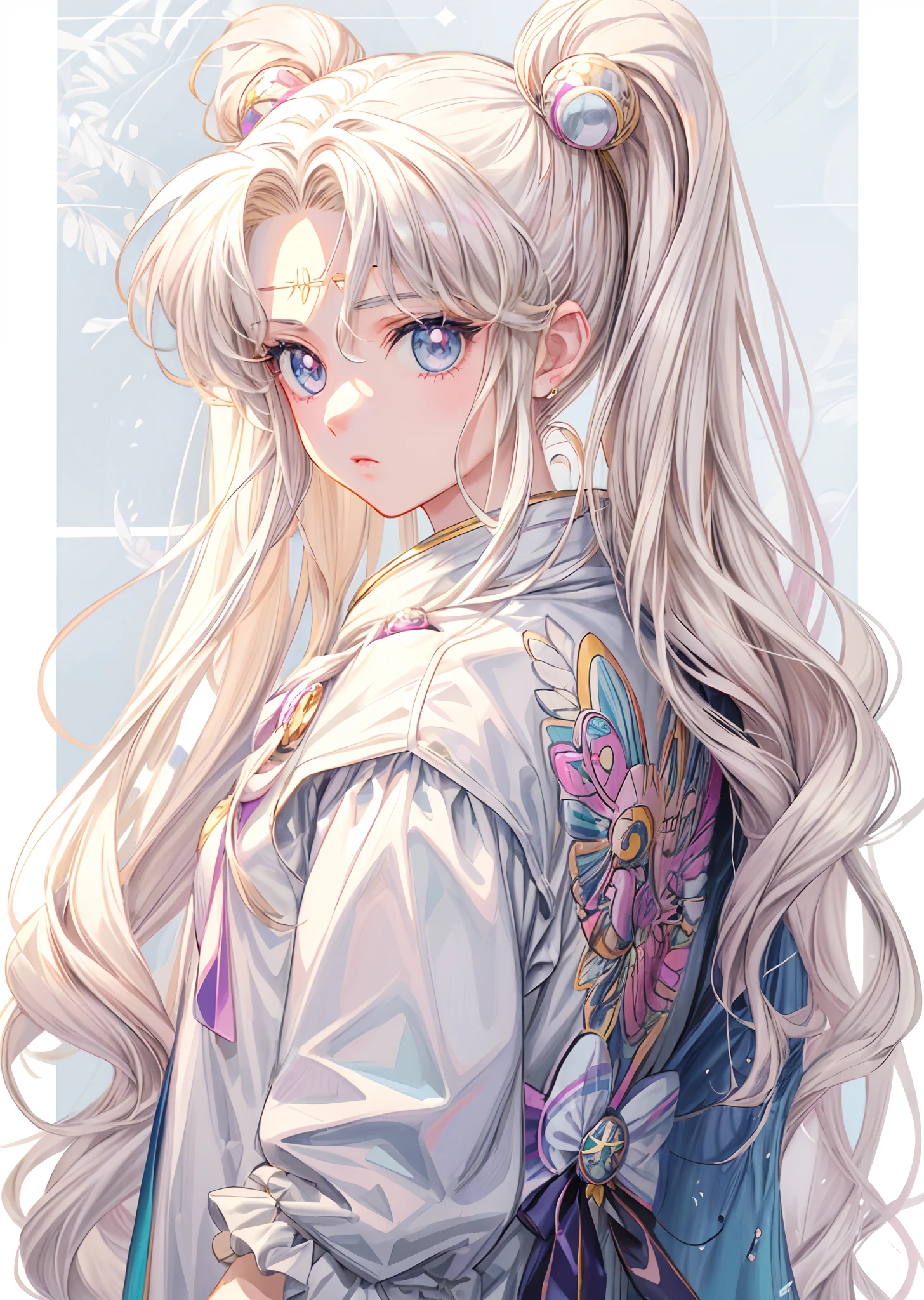a close up of a person with long hair wearing a jacket, blonde anime girl with long hair, portrait knights of zodiac girl, 8 0 s anime art style, retro anime girl, beautiful anime art style, anime barbie in white, in the art style of 8 0 s anime, 8 0 s anime vibe, anime girl with long hair, sailor moon aesthetic