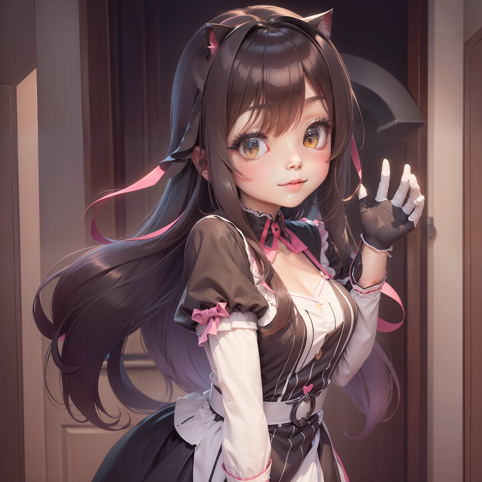 Cure hands、Five hands、Add cat ears、Dressing up in maid clothes、Make them pose cute