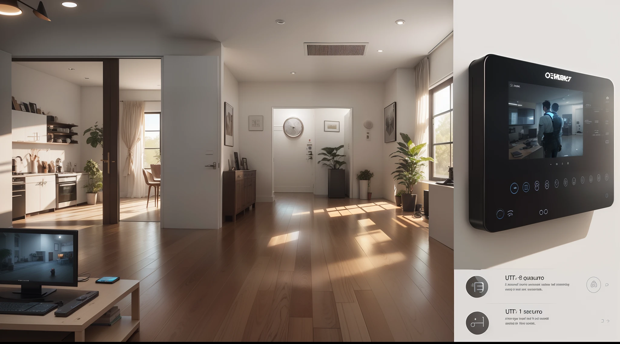 (obra-prima), (melhor qualidade), (ultra-detalhado), (Home automation systems that allow us to control security), (Security system activated), (qualidade 8k), (sem texto na imagem)