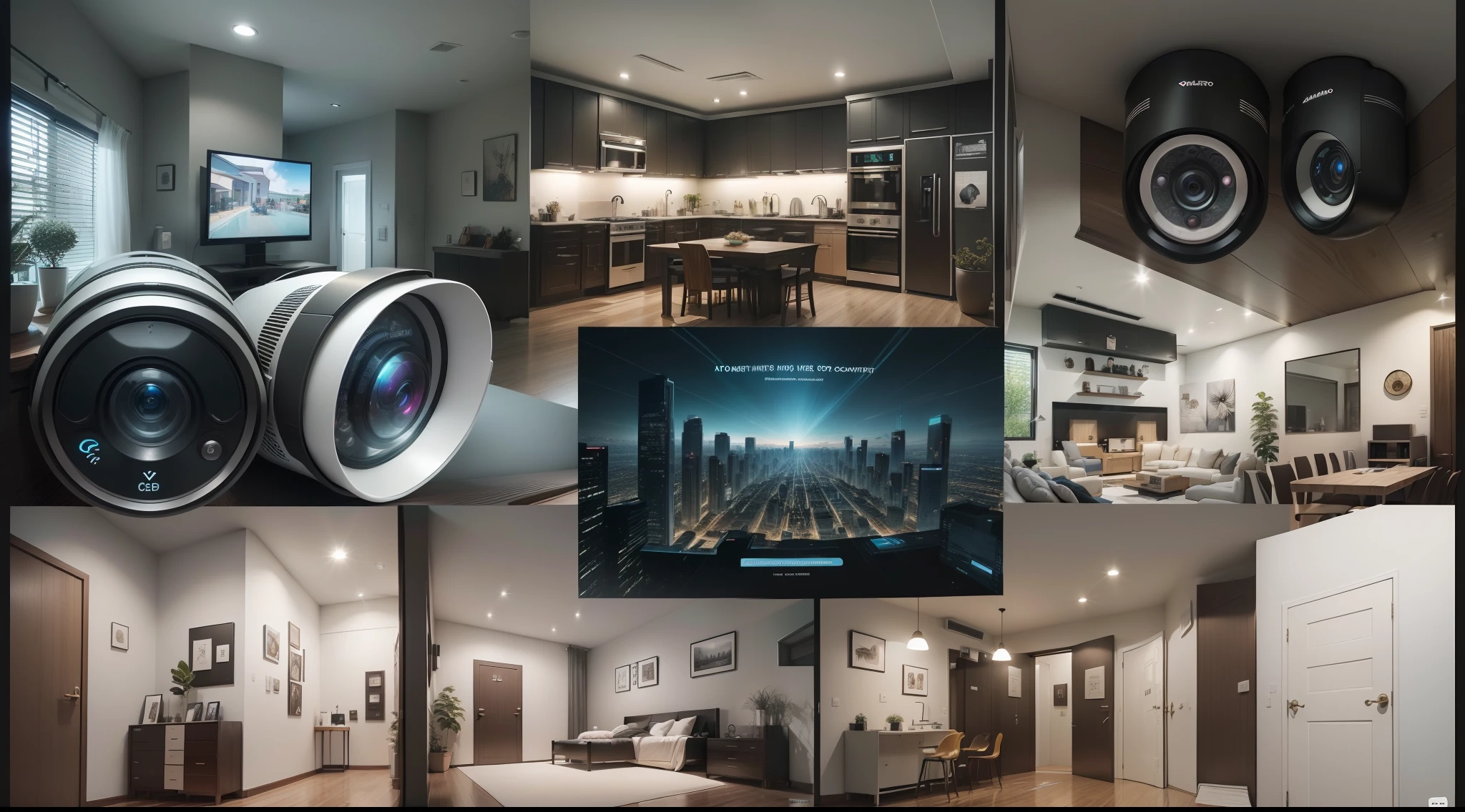 (obra-prima), (melhor qualidade), (ultra-detalhado), (Home automation systems that allow us to control security), (Security system activated), (Security cameras), (qualidade 8k), (sem texto na imagem)