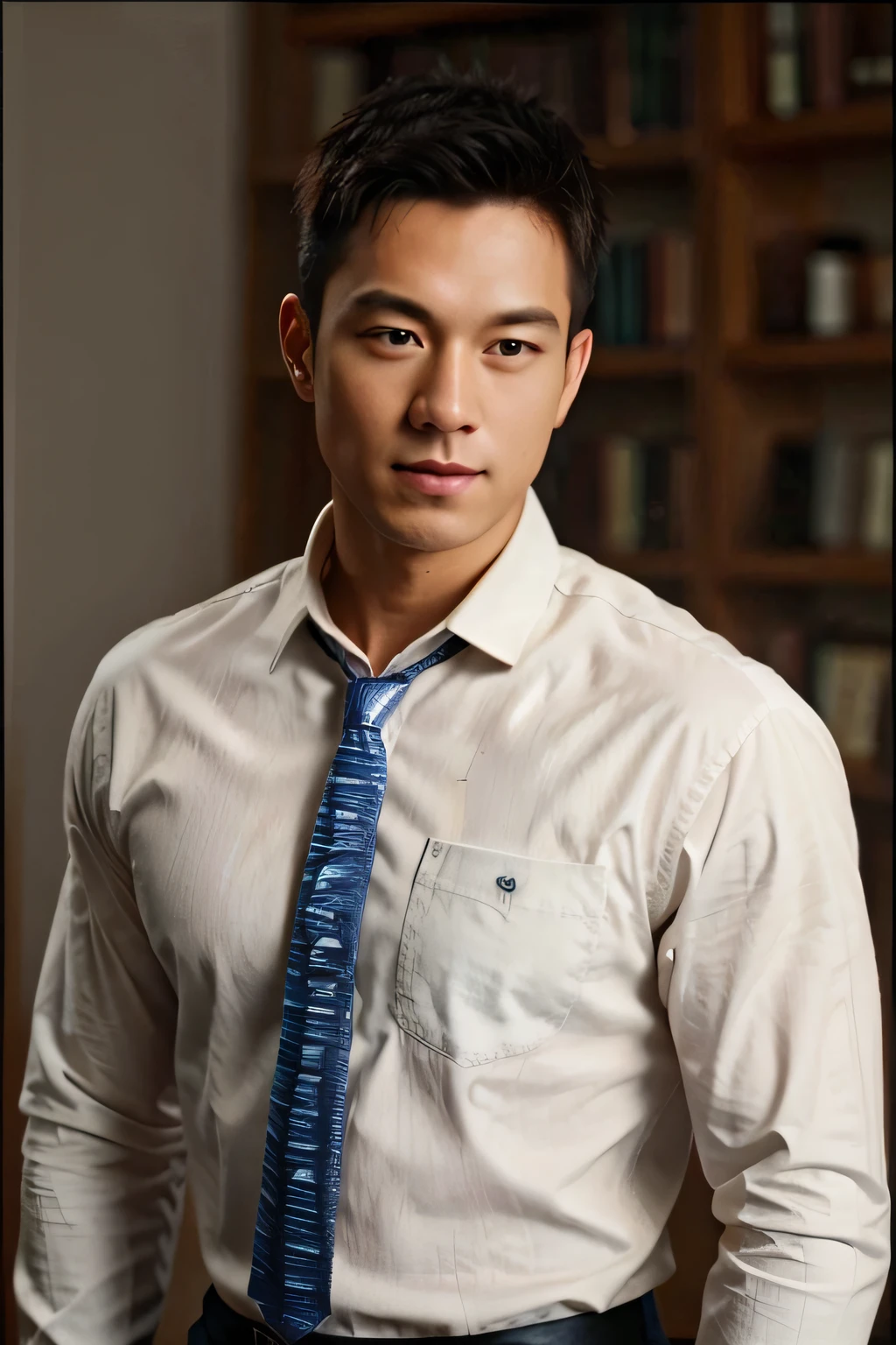 1man,
a 30 y.o muscular male wearing long-sleeve white shirt and tie, drinking coffee,
soft lighting,
masterpiece, best quality, 8k uhd, dslr, film grain, Fujifilm XT3 photorealistic painting art by midjourney and greg rutkowski