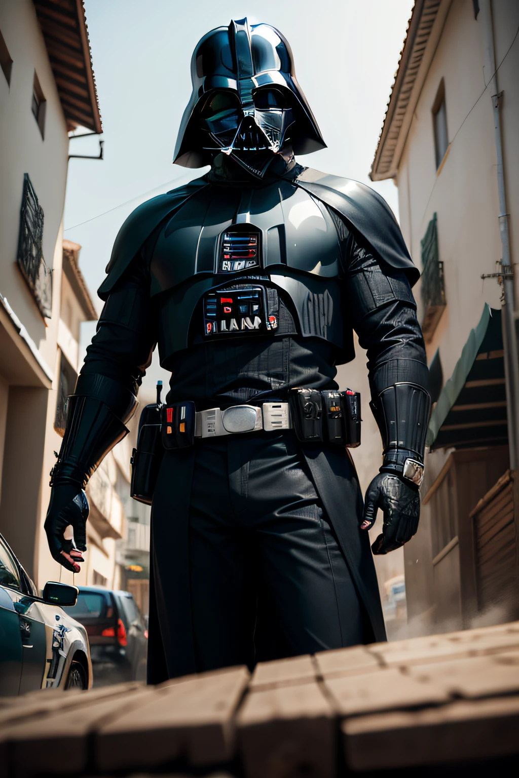 dart vader com um corvo em seu ombro