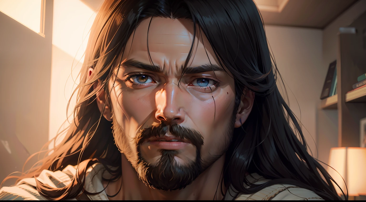 a portrait of jesus second coming by dan mumford, yusuke murata and makoto shinkai, 8 k, cel shaded, unreal engine, featured on artstation, pixiv