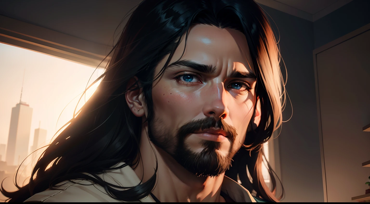 a portrait of jesus second coming by dan mumford, yusuke murata and makoto shinkai, 8 k, cel shaded, unreal engine, featured on artstation, pixiv