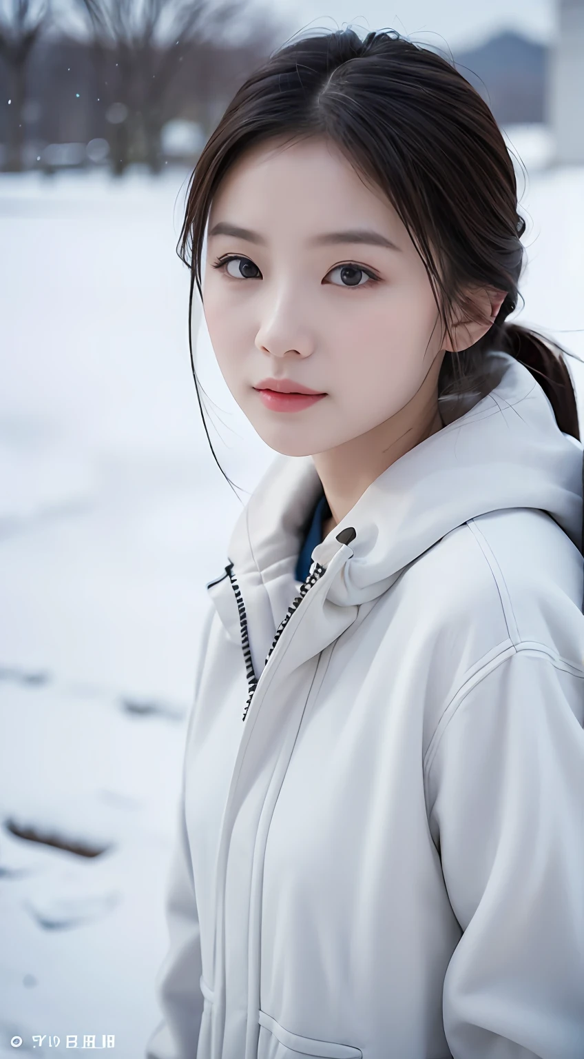 Best quality, masutepiece, 超高分辨率, (Realistic: 1.4), Original photo, Head photo, Snow-whiteskin, Simple background, detail, self-shot, 1 girl, looking at viewert,