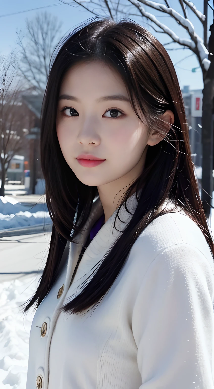 Best quality, masutepiece, 超高分辨率, (Realistic: 1.4), Original photo, Head photo, Snow-whiteskin, Simple background, detail, self-shot, 1 girl, looking at viewert,