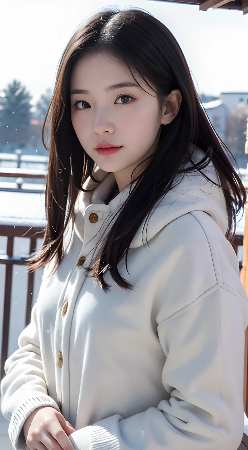 Best quality, masutepiece, 超高分辨率, (Realistic: 1.4), Original photo, Head photo, Snow-whiteskin, Simple background, detail, self-shot, 1 girl, looking at viewert,