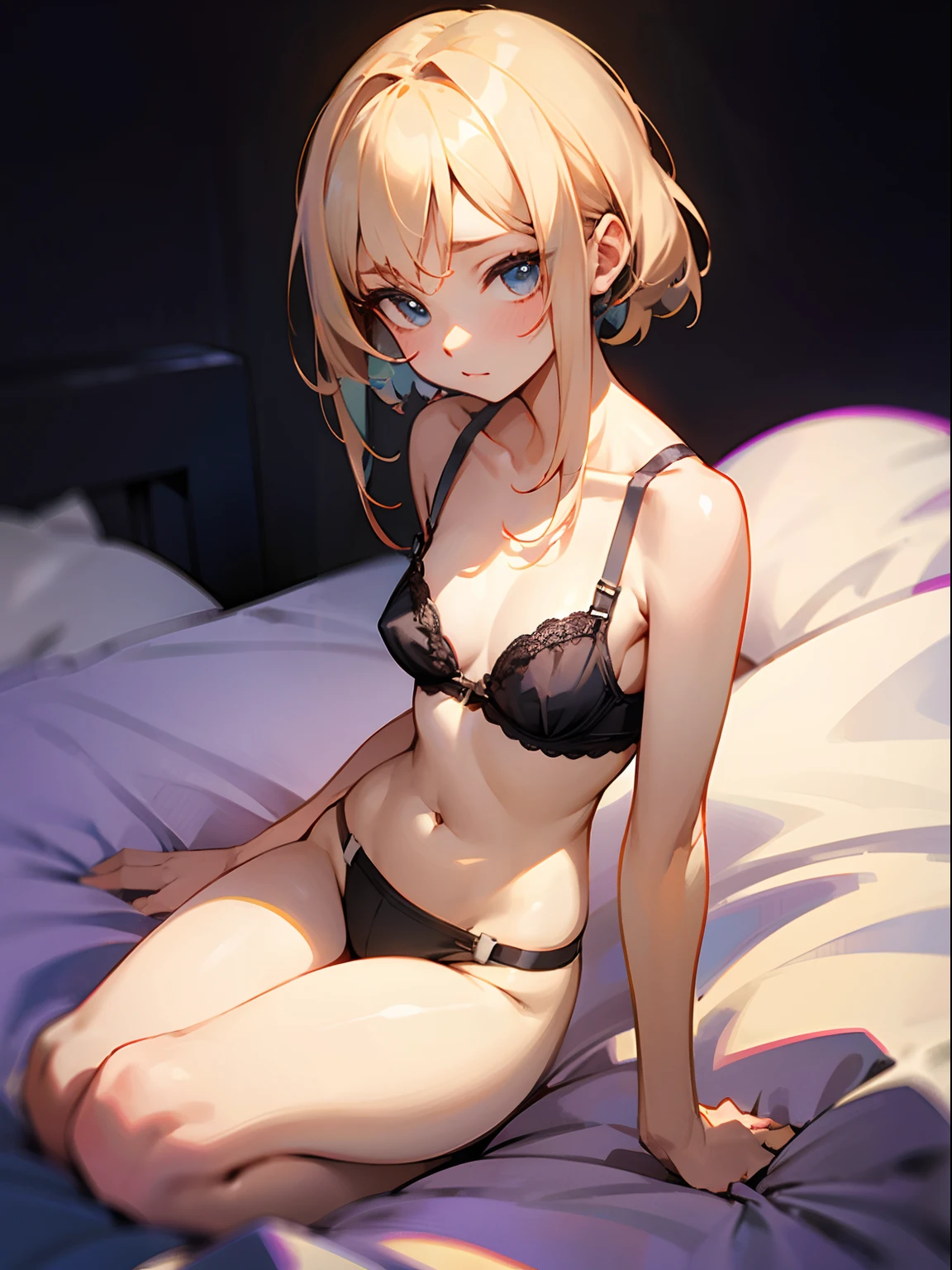 Slouched、flat chest、Bra Looks