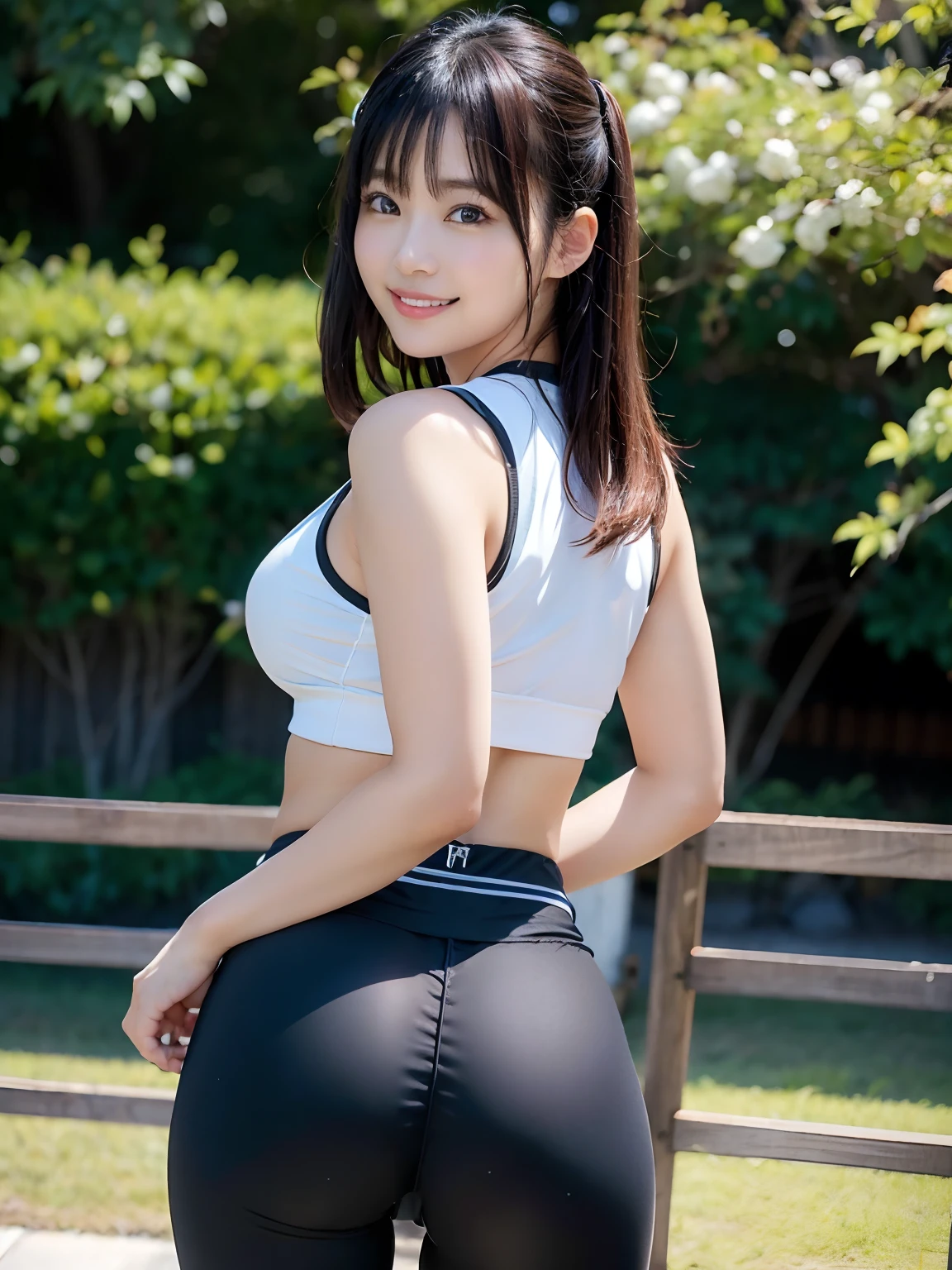 masutepiece, Best Quality, japanaese girl, 8K, Raw photo, top-notch quality, masutepiece, nffsw:1.2, exceptionally detailed RAW color photo, professional-grade photograph, (Realistic, Photorealistic:1.37), (highly detailedskin:1.2), Ultra-high resolution, (lenz 50mm), (masutepiece, top-quality:1.3), (2girls:1.4),(Smile:1.2),8K,RAW portraits of Japan girls,Photorealistic,超A high resolution,Best Quality,
BREAK
(from behind),(Black short leggings:1.1),athlete,Track and field uniform,(Sweat,Shiny skin:1.1)(huge tit、Big ass),(Well developed butt muscles:1.2),athletic field
、
(Natural Skin Texture,Detailed skin, Hyper-Realism,ultra sharpness),Intricate details,depth of fields,Natural lighting、Korean Idol、Nogizaka Idol、hposing Gravure Idol、Adults、女優、cute little、