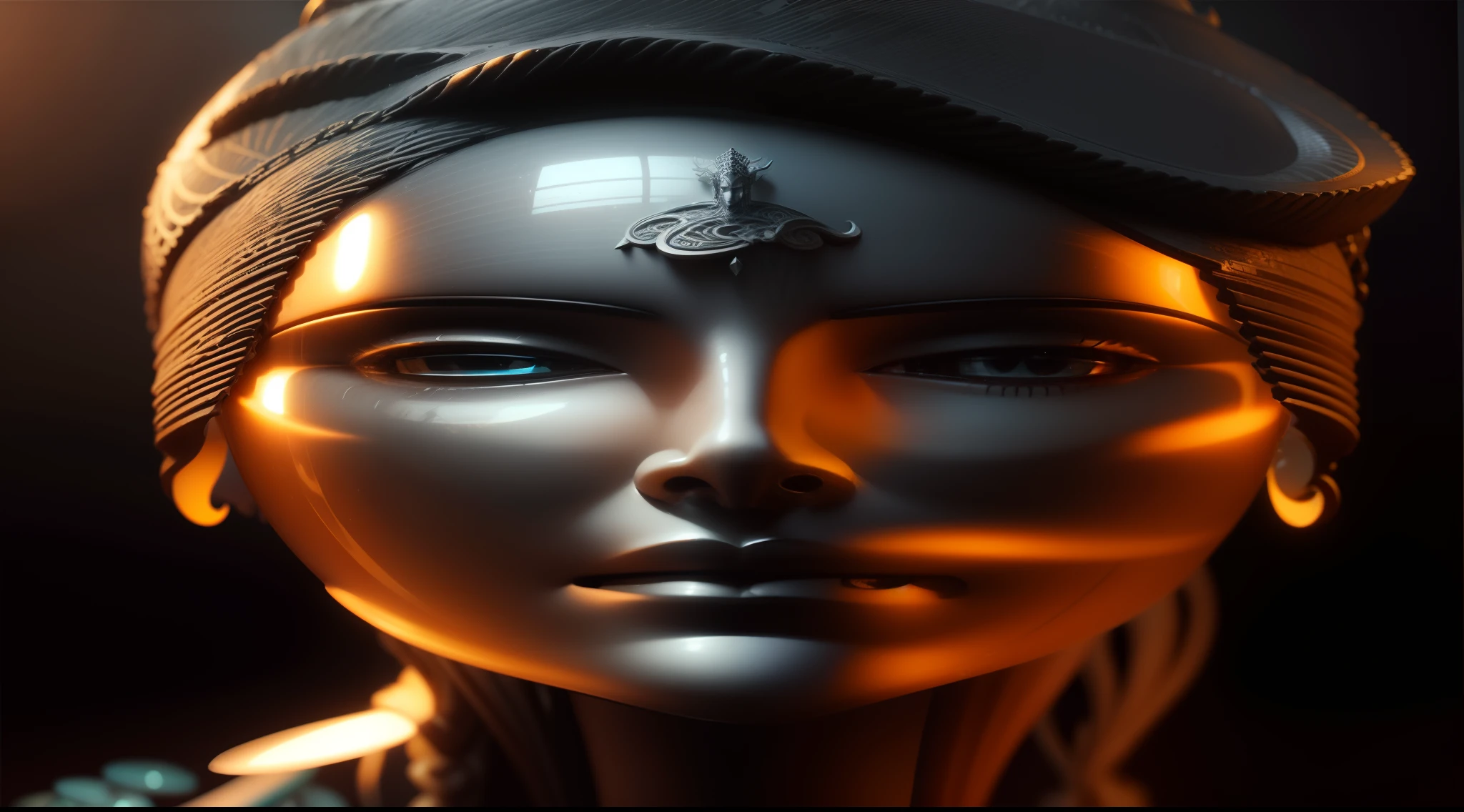 mythical dreamy black and white organic bio - mechanical spinal ribbed profile face portrait of a isis with curly afro praying, detail of translucent steampunk chess beautiful intricate monochrome angelic - human - queen - vegetal - cyborg, highly detailed, intricate translucent ivy jelly ornate, poetic, translucent microchip ornate, 3d render, digital art, octane render, 8k artistic lithography, long shot
