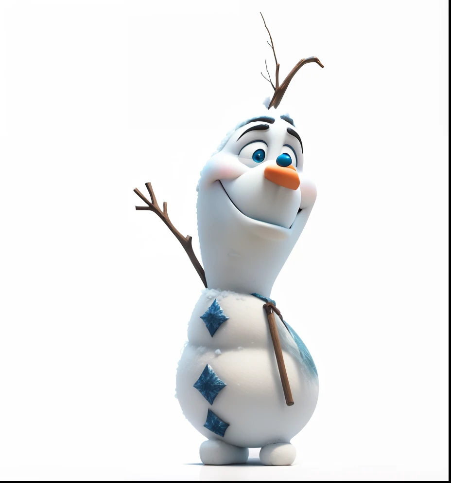 IMAGEM 3D, CINEMATIC LIGHTING, ALTA QUALIDADE, BRINQUEDO, DISNEY, FROZEN, OLAF, ALTAMENTE DETALHADO, DETALHES NITIDOS