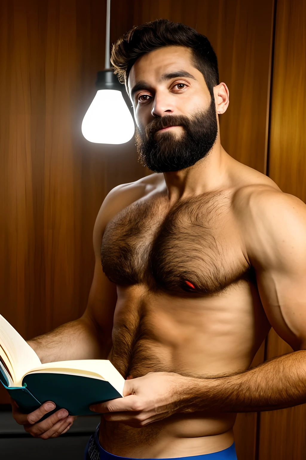 (homem de meia idade de barba: 1.5), closeup de corpo inteiro, muito peludo, Muscle, usando apenas jockstrap branco, mostrando axila, pose sexy, (sem camisa: 1.8), looking-into-camera, (trabalho ao ar livre: 1.5), ultrarrealista, premiado vencedor, studio dark, rim lighting, dual-tone lighting, mal iluminado, discreto, hiper detalhado, render octano, motor irreal 5, monocromatic, obra-prima, melhor qualidade, detalhes intrincados,  MelhorMachoCorpo