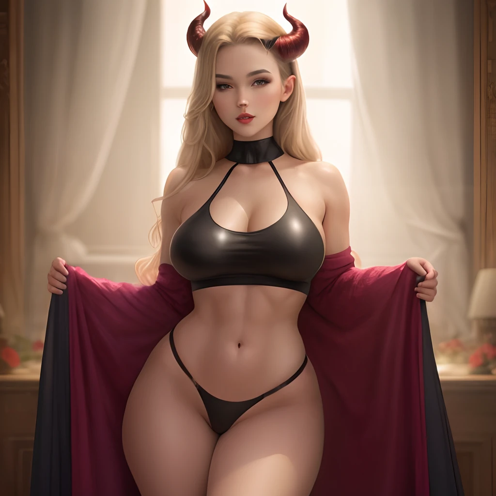 A beautiful female devil with a wonderful body that has sexy clothes