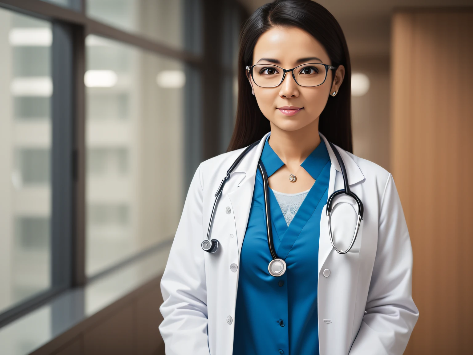 a woman doctor standing in white