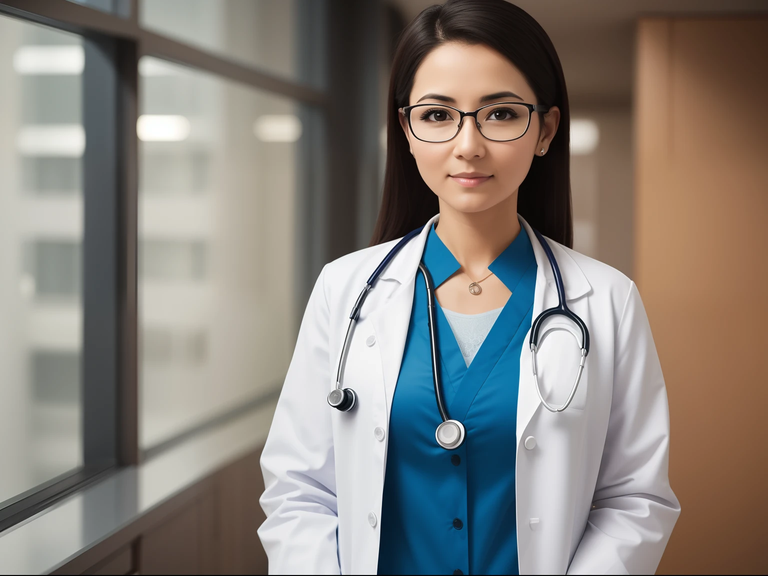 a woman doctor standing in white