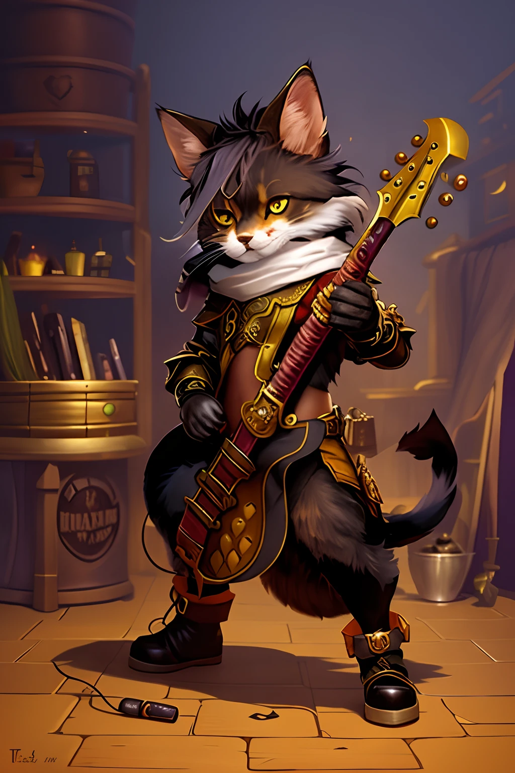 there is a cat that is wearing a coat and a cape, furry fantasy art, very very beautiful furry art, tabaxi :: rogue, anthropomorphic cat ninja, tabaxi monk, liquid cat, furry art, magic the gathering art style, anthro art, tabaxi, epic full color illustration, full art illustration