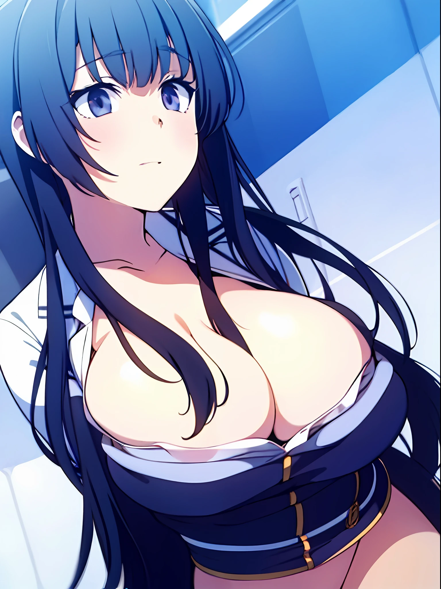 Focus on breast, Rinko shirokane, cleavage