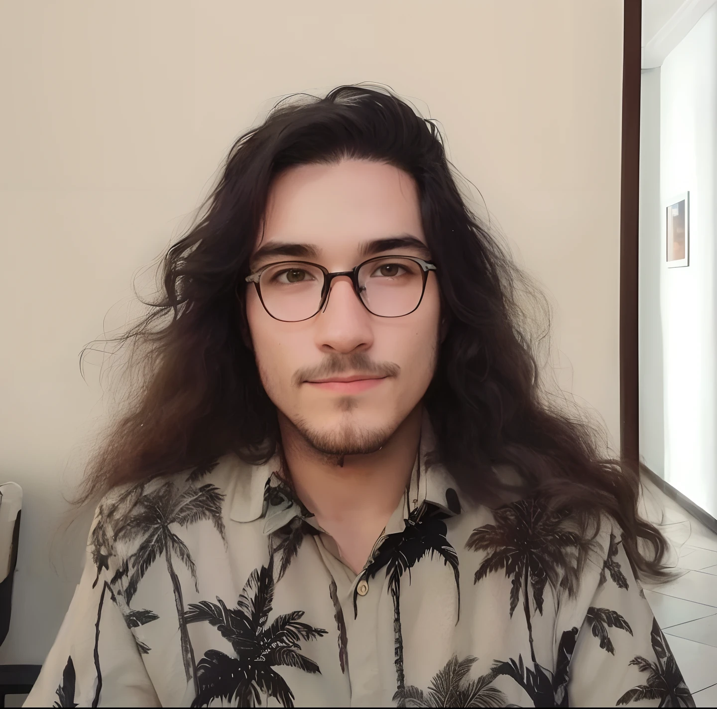 there is a man with long hair and glasses sitting at a table, msxotto, twitch streamer / gamer ludwig, alexandros pyromallis, david rios ferreira, frontal picture, typical cryptocurrency nerd, mark simonetti, icaro carvalho, headshot profile picture, by Nándor Katona, nft portrait, naked