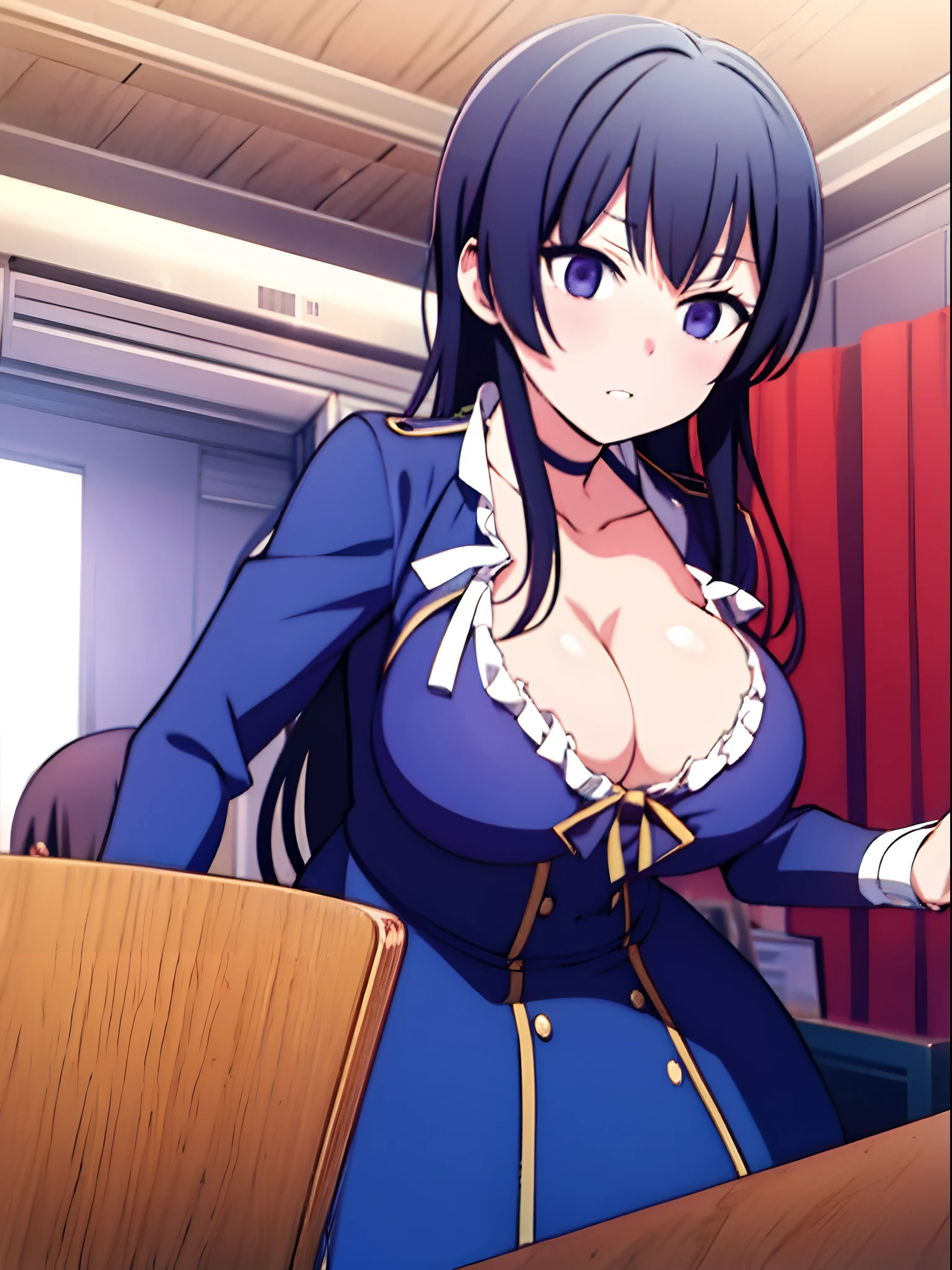 Focus on breast, Rinko shirokane, cleavage