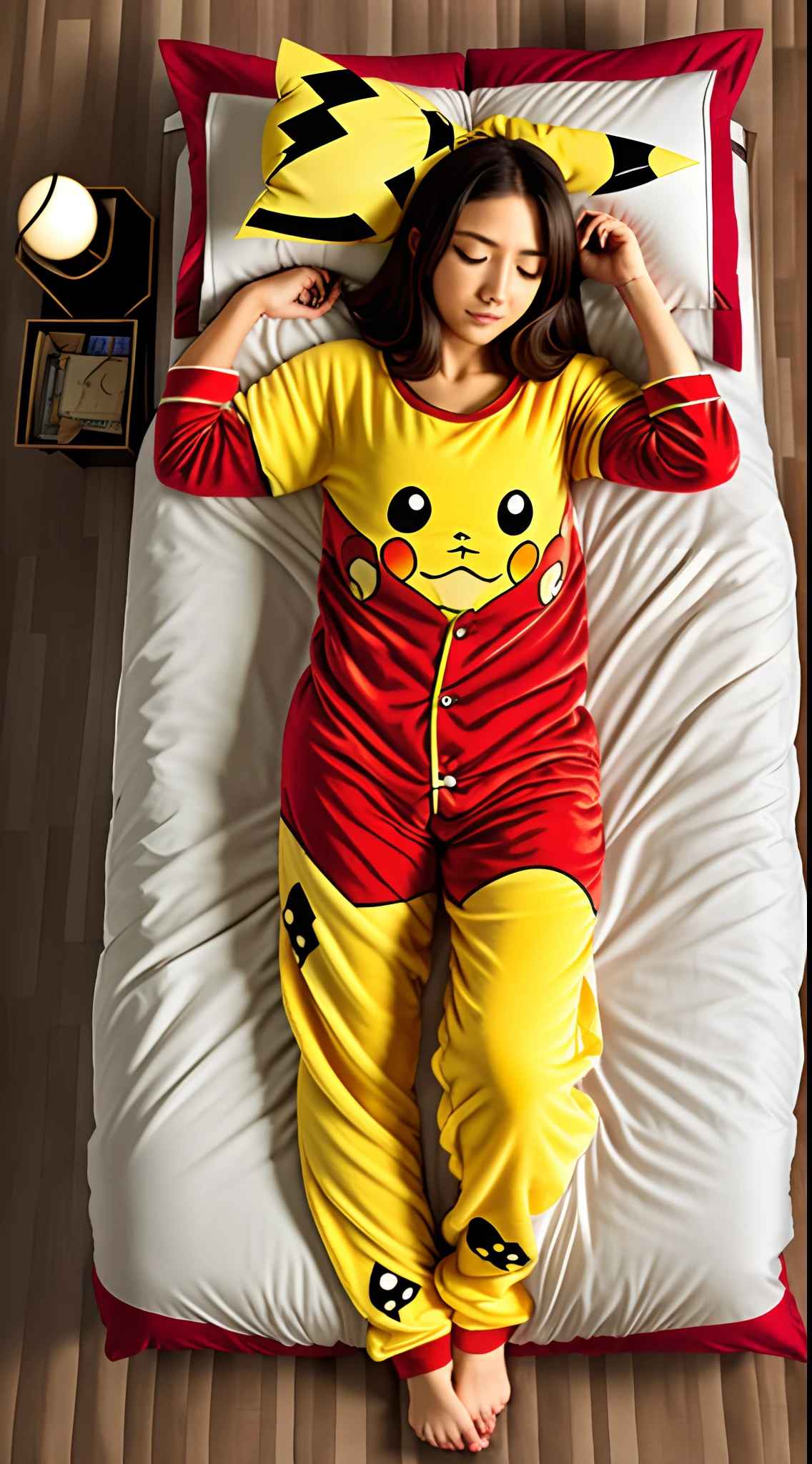 woman is going to wear the pikachu pajamas and go to sleep --auto --s2
