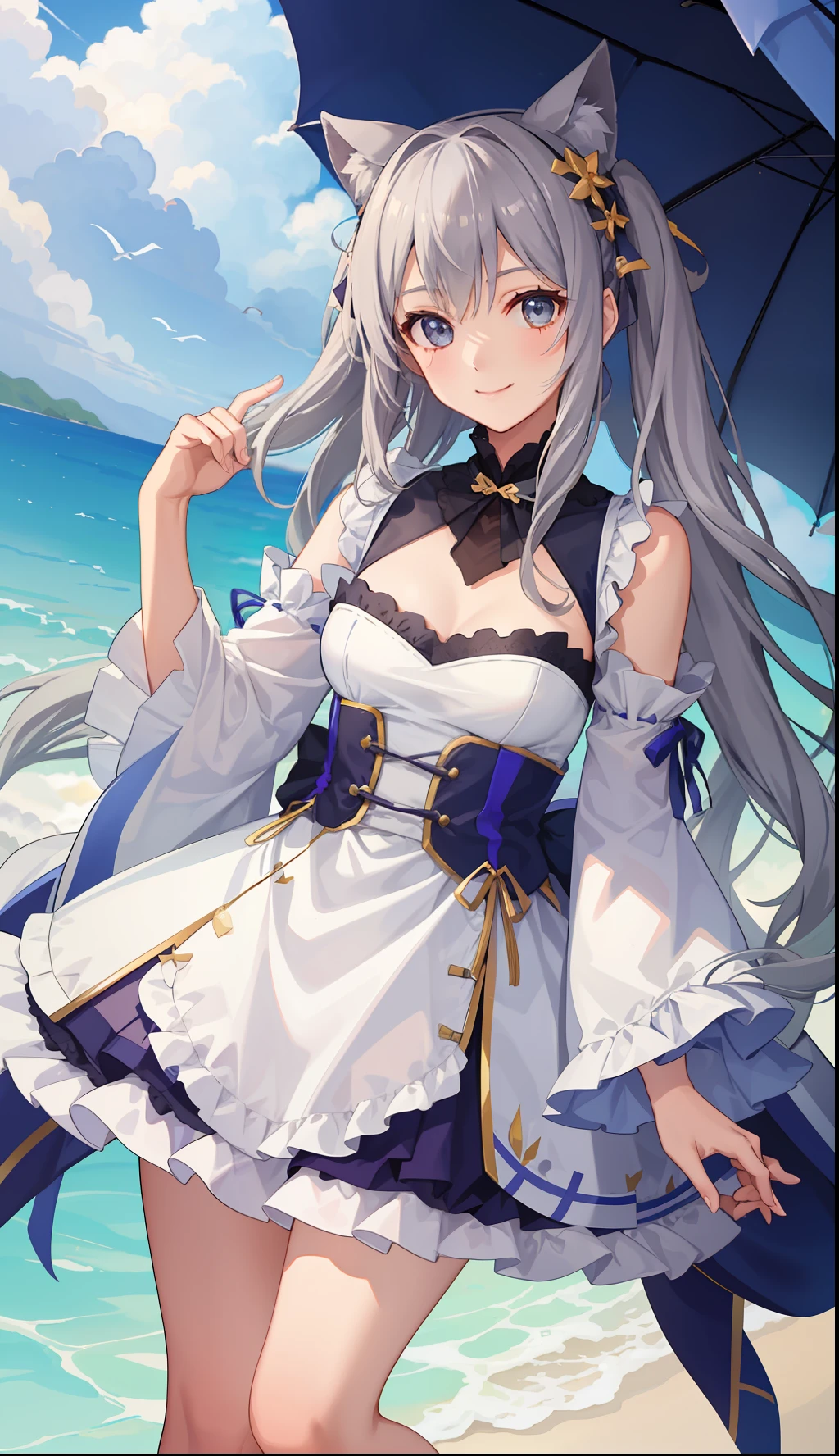 1girl in、A smile、Mofumofuno、Wearing a costume、