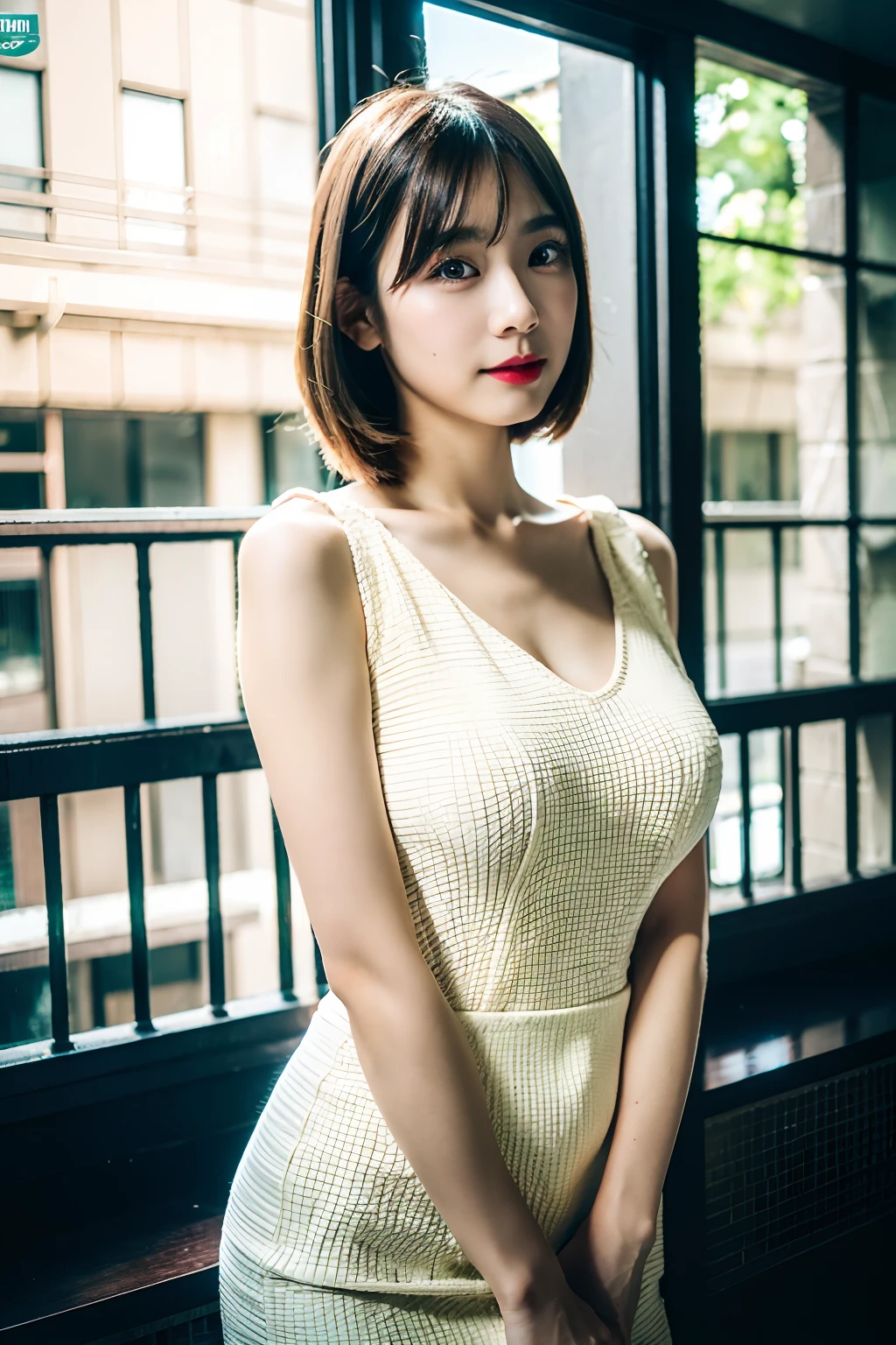 ((8K:1.27)、top-quality、masterpiece、超A high resolution:1.2)Photo Beautiful Japan woman(pleasing:1.1) (The shirt:1.21) Elegance、There is a good、18year old、Keep your hair up、slender、Weight 42 kg、Gradient lighting、1girl in、Delicate skin、Look here、Brown-eyed、(short hair with bangs:1.2)、(breasts are large:1.0)、(medium areola:0.8)、(realisitic:1.4)、(top-quality:1.0)、(超A high resolution:1.0)、8K、to stand、erect through、Raw photography、(masterpiece:0.2)、(pure eros face V1:0.5)、Ribbon Tie Frill Chiffon Floral Camisole Dress、white clothes、a necklace、excited expressions、Red cheeks、want me、Staring at this、subject、Lean、Plump cheeks、Look here、Futomo、sandal、Beautiful thighs、slender body、slim figure、the buttocks are big、Beautiful thighs、Angle from the front、Composition looking up from slightly below.、Upright directly in front of the camera、tote bags、facing front、arms in arms、Park at night、murky、streetlights、slightly drunk、Gentle smile、slight laugh、Naughty mood、up chest、Naughty mood、