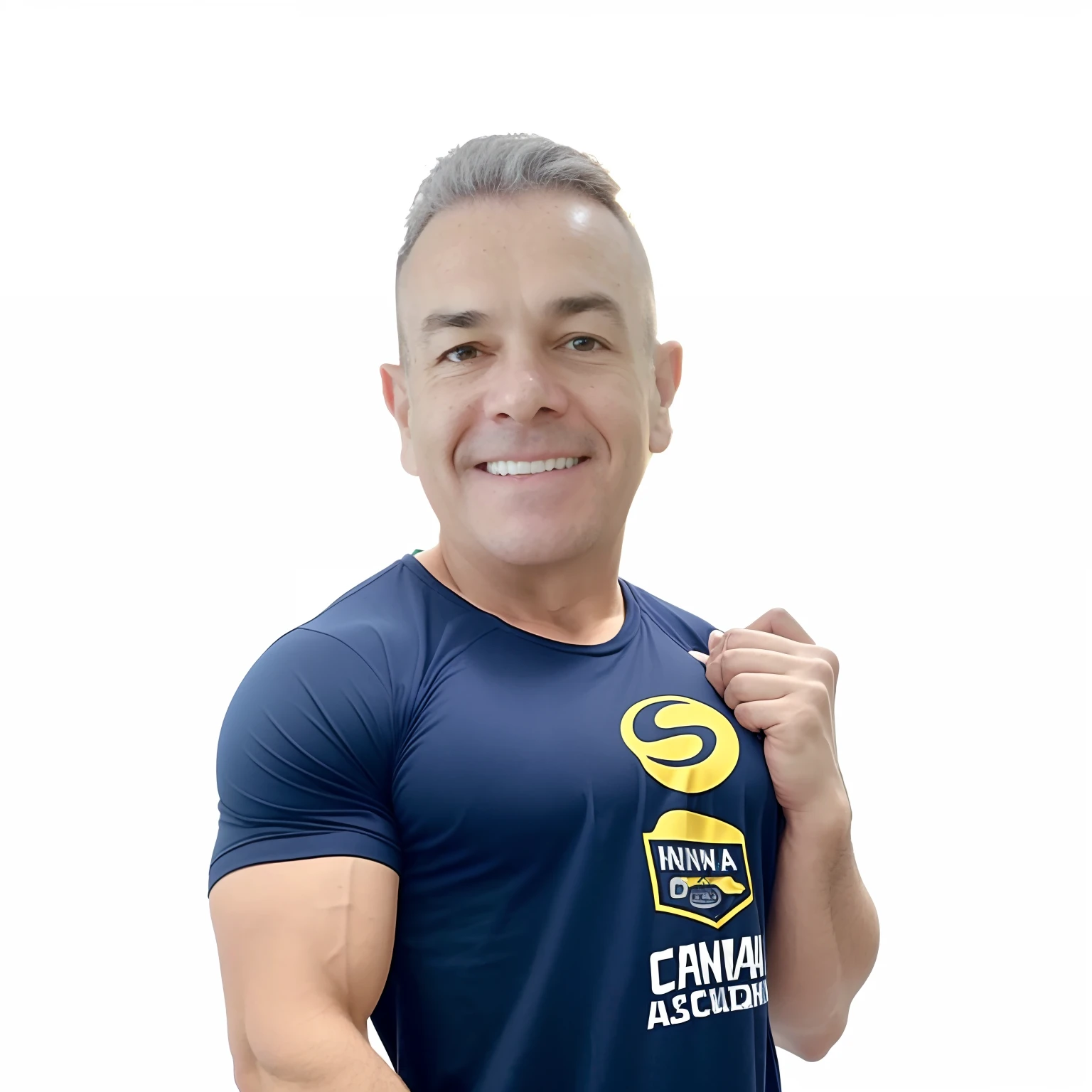 homem de camiseta preta musculoso numa academia