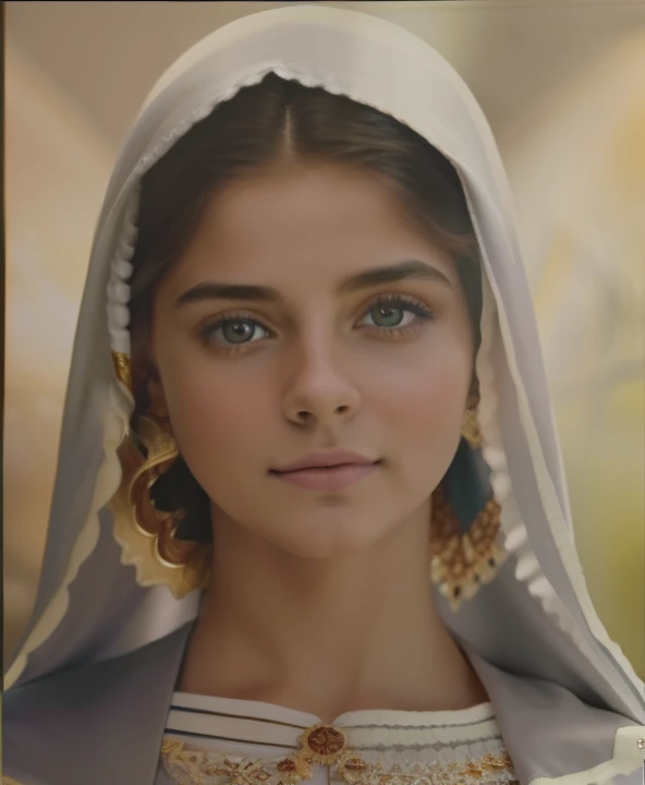 ((Blessed Virgin Mary. 19 years old))) ((( Con una cara seria y piadosa. Con una mirada dulce y tierna))) (obra maestra, calidad superior, mejor calidad, arte oficial, beautiful and aesthetic: 1.2), (1girl), extremadamente detallado, (Arte fractal: 1.3), colorido, highest detailed, Cara perfecta, parte superior del cuerpo, HDR, (orando: 1.3), (golden lines of white coat: 1.2), galaxia, (rayas de luz), eye-catching visuals, (dynamic stripes, senderos luminosos: 1.2), colores vibrantes,