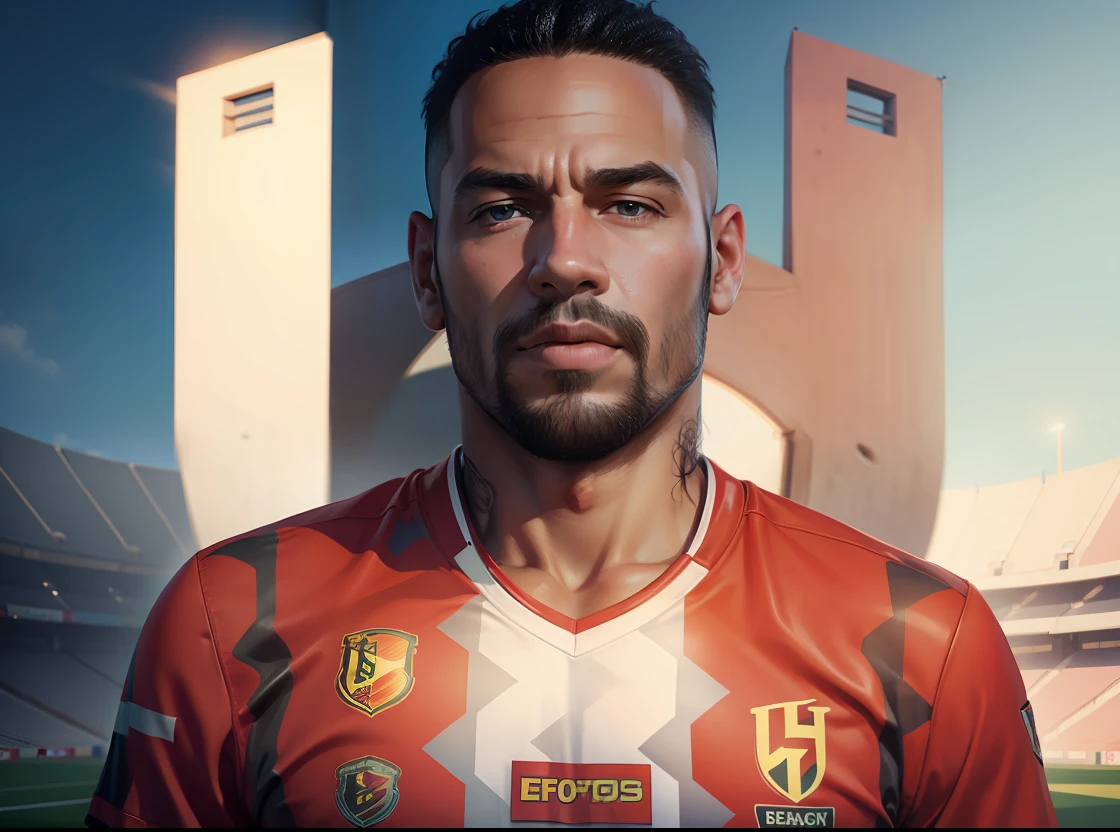 Change beckground to football stadiumand realistic face