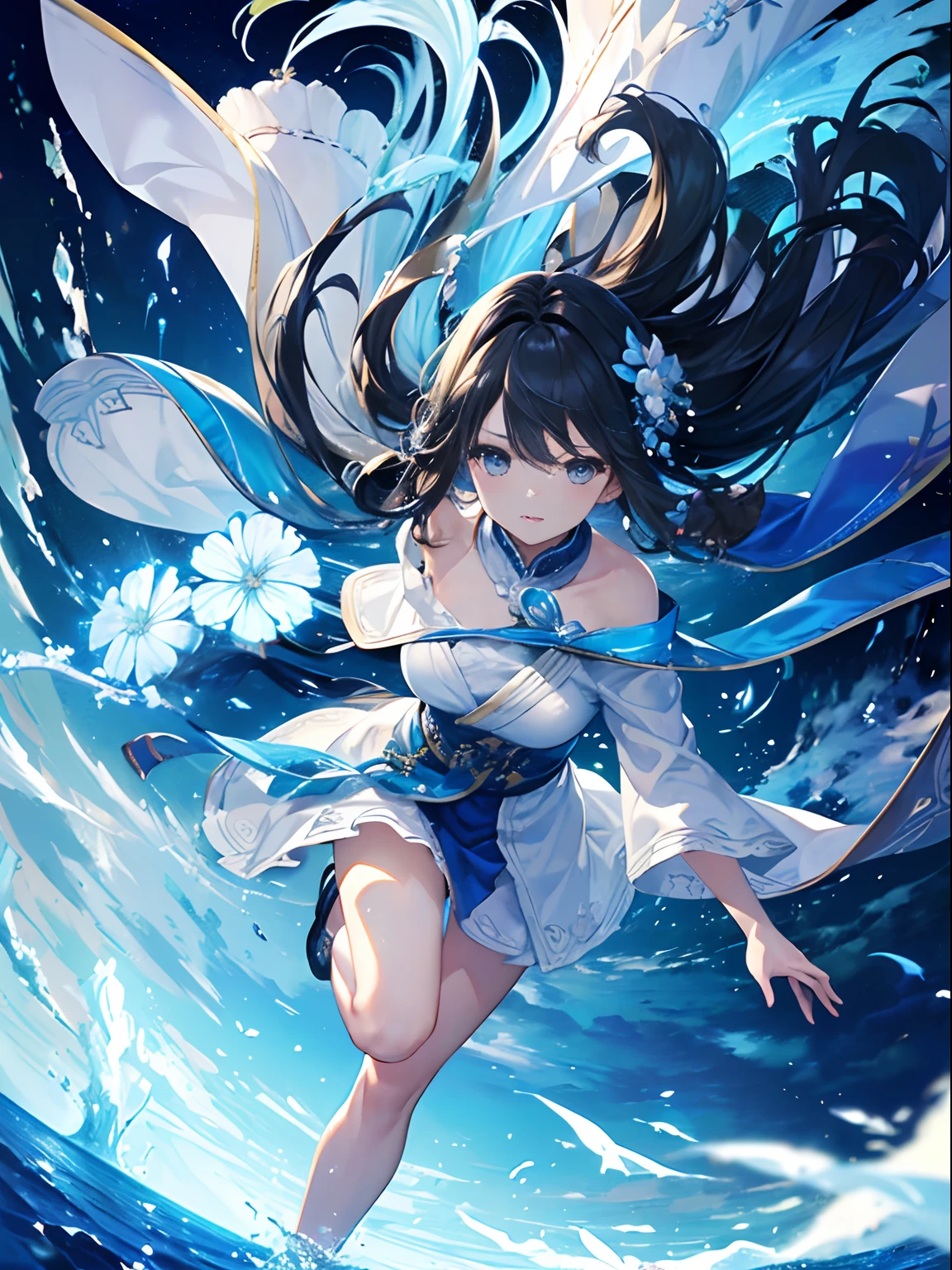 absurdres, highres, ultra detailed, 1girl, Rinoa, from Final Fantasy 8, solo, extremely detailed eyes, (official art, beautiful and aesthetic:1.2), (1girl), extreme detailed,(fractal art:1.3),colorful,highest detailed