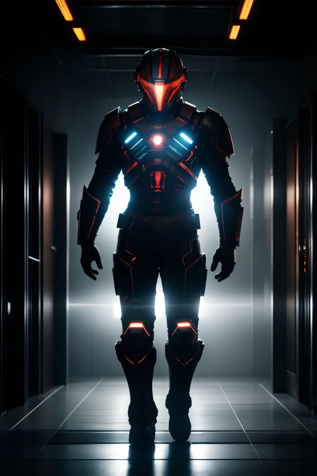 Sci Fi Horror Dead Space David Giuntoli wearing engineering suit and standing in a corridor, shiny armor, realistic metarials, dramatic lighting, on Ishimura Haunted Ship photography, natural light, photorealism, cinematic rendering, ray tracing, the highest quality, the highest detail, Cinematic, Third-Person View, Blur Effect, Long Exposure, 8K, Ultra-HD, Natural Lighting, Moody Lighting, Cinematic Lighting