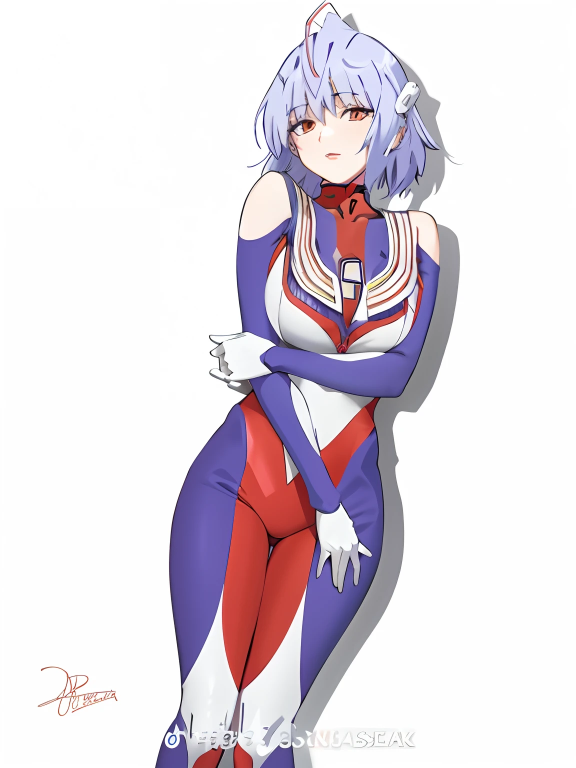 Cartoon picture of a woman in a red and white suit, Neon Genesis Evangelion fanwork, Neon Genesis Evangelion style, full body zenkai! asuka suit, Rei Ayanami, anime woman fullbody art, attractive matoi ryuko, anime figure; Full-body art, asuka suit under clothes!, rogue anime girl ayanami rei, ayanami