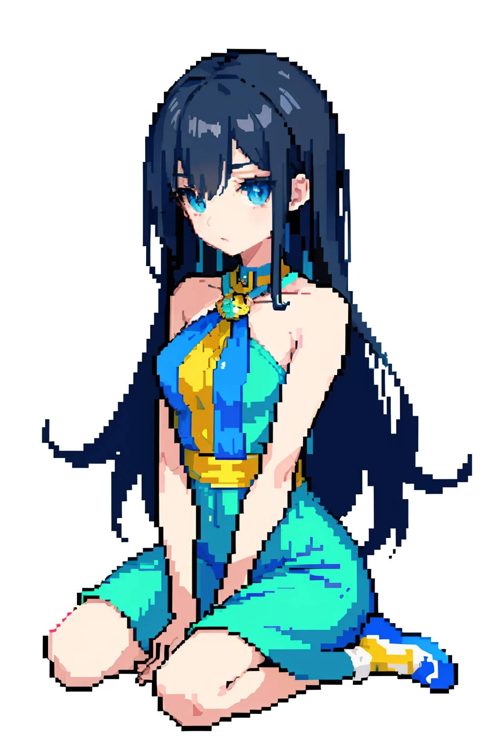 （tmasterpiece，top Quority，best qualtiy），pix，pixelart，1girll，full bodyesbian，bareness